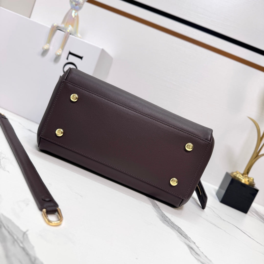 Loewe Madrid Handbag 28.5 Dark Reddish Brown Cowhide mysite