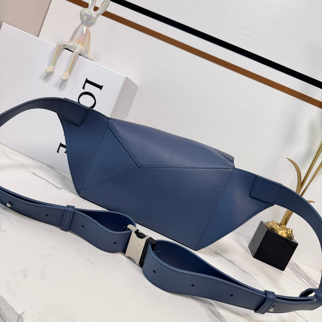 Loewe Puzzle Waist Bag 24 Navy Blue Cowhide mysite