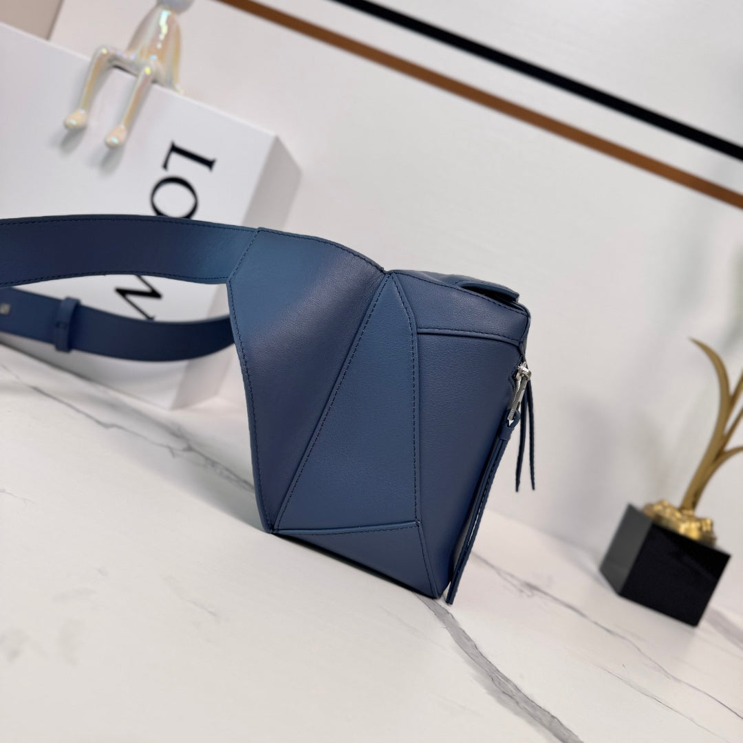 Loewe Puzzle Waist Bag 24 Navy Blue Cowhide mysite