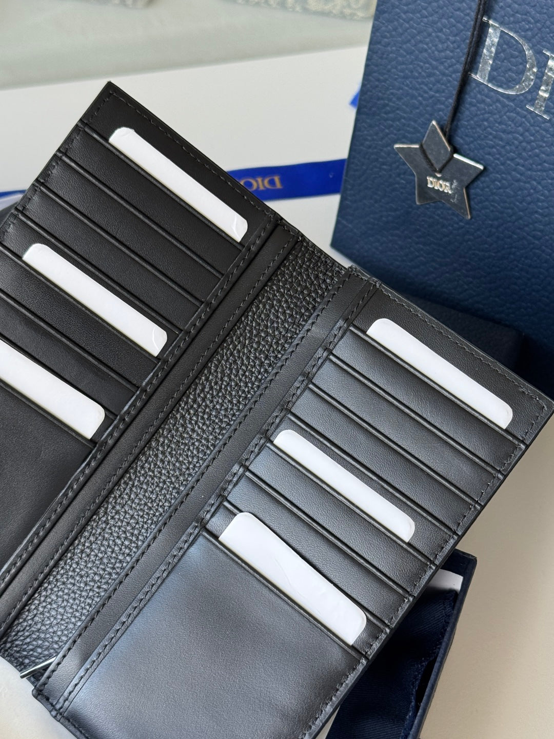 CD Saddle Long Vertical Wallet Black Cowhide mysite