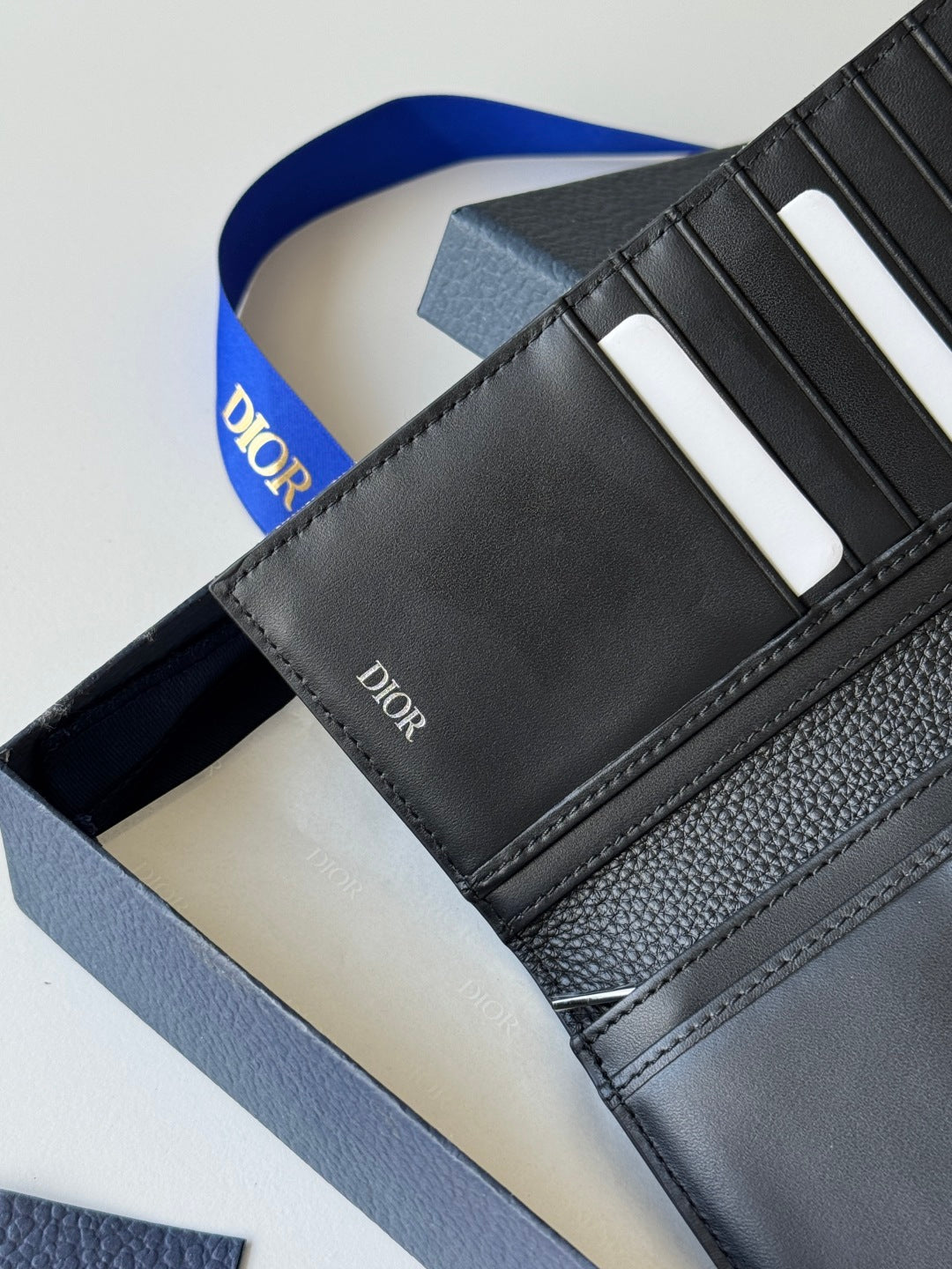 CD Saddle Long Vertical Wallet Black Cowhide mysite