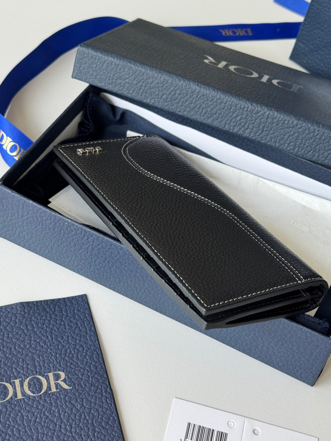 CD Saddle Long Vertical Wallet Black Cowhide mysite