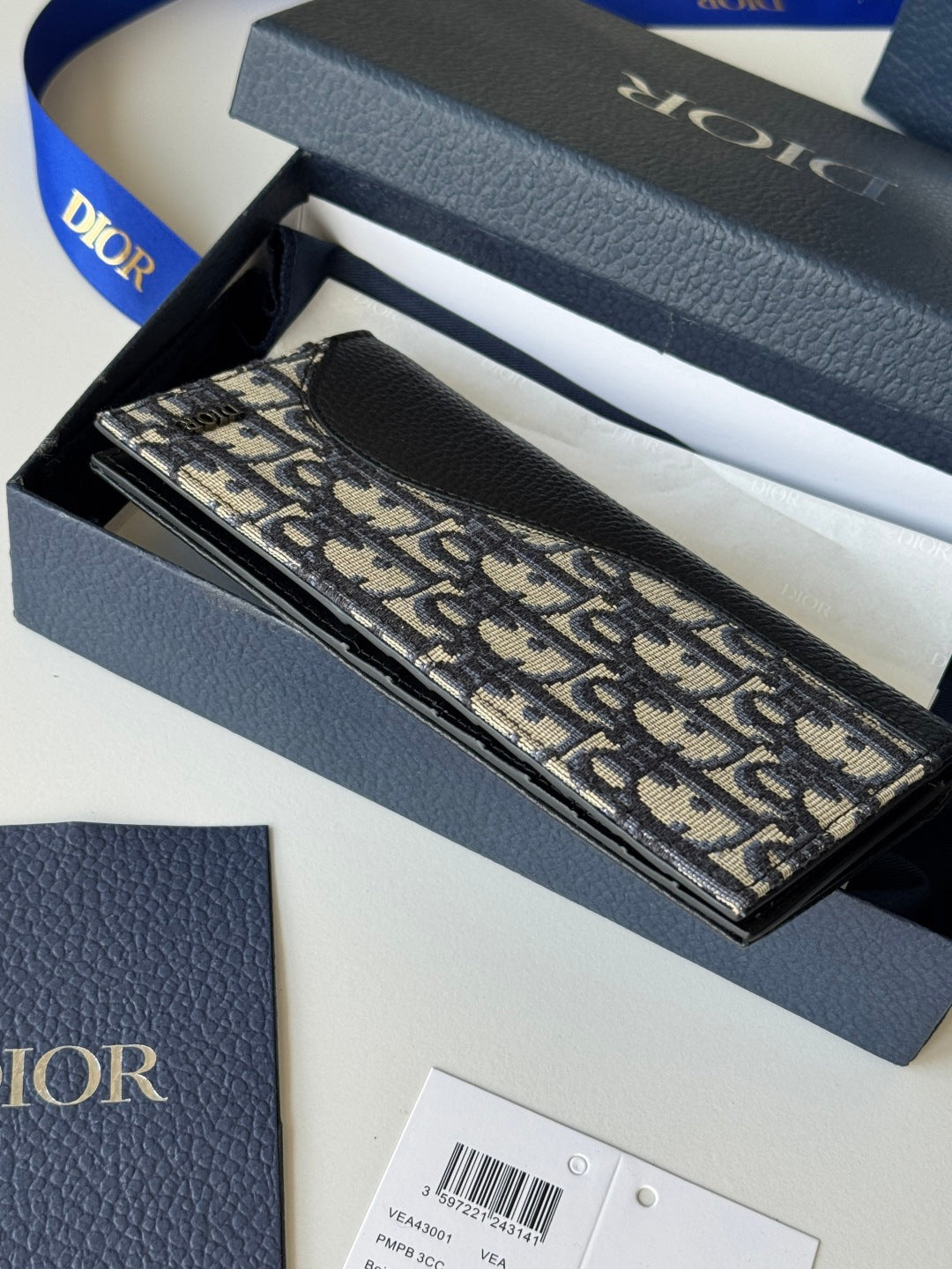 CD Saddle Long Vertical Wallet Black Beige Cowhide & Jacquard mysite