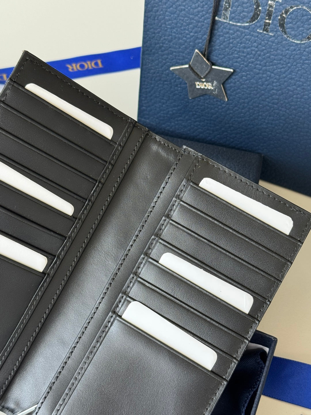 CD Long Vertical Wallet  Black Jacquard Cowhide mysite