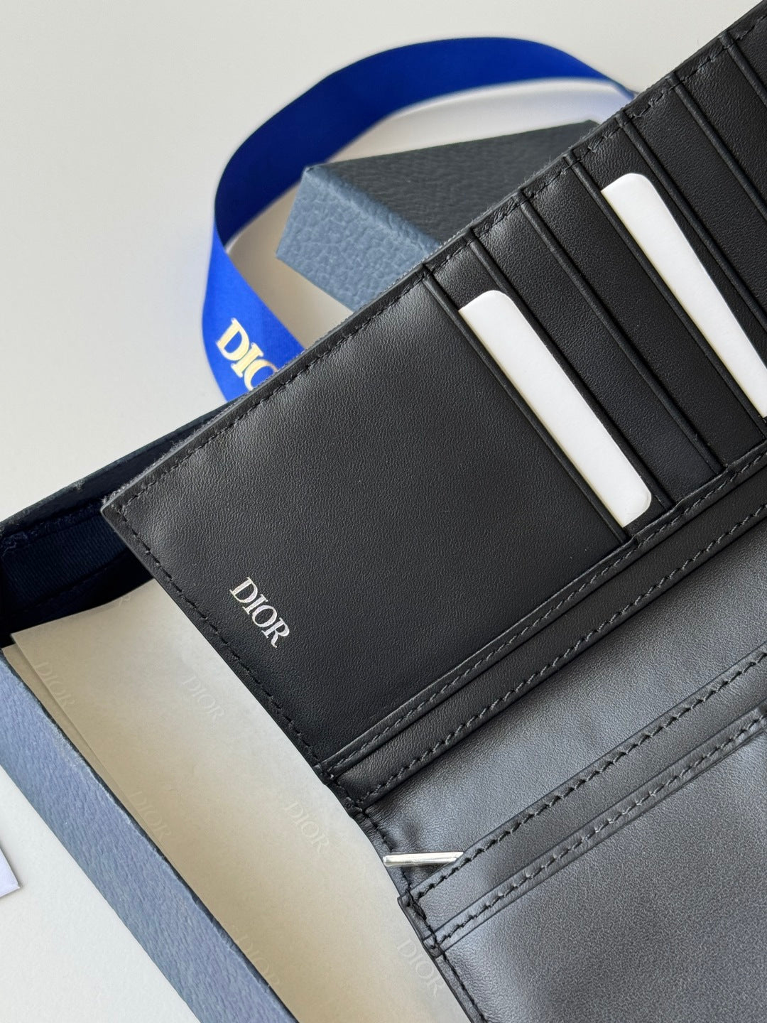 CD Long Vertical Wallet  Black Jacquard Cowhide mysite