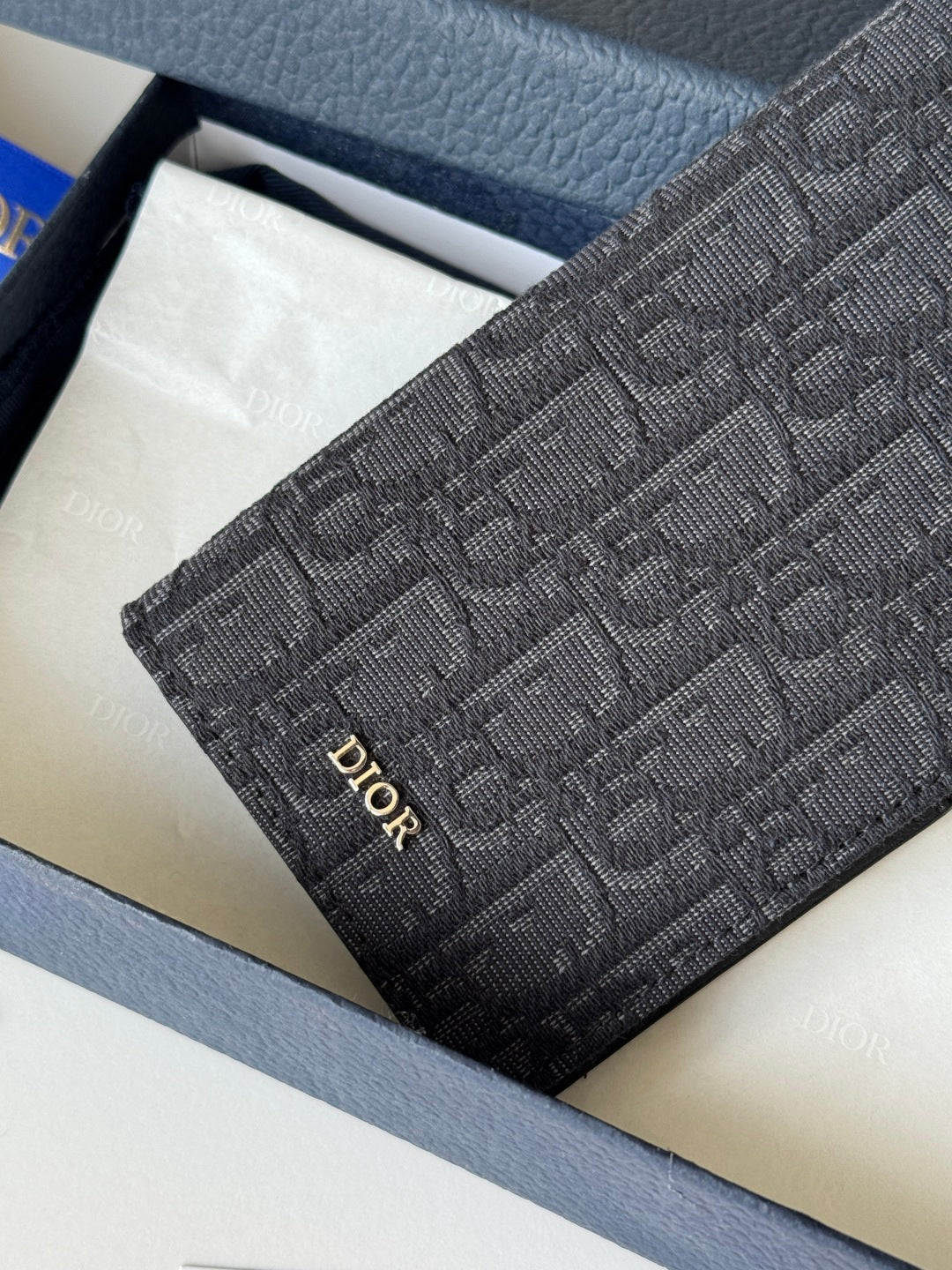 CD Long Vertical Wallet  Black Jacquard Cowhide mysite