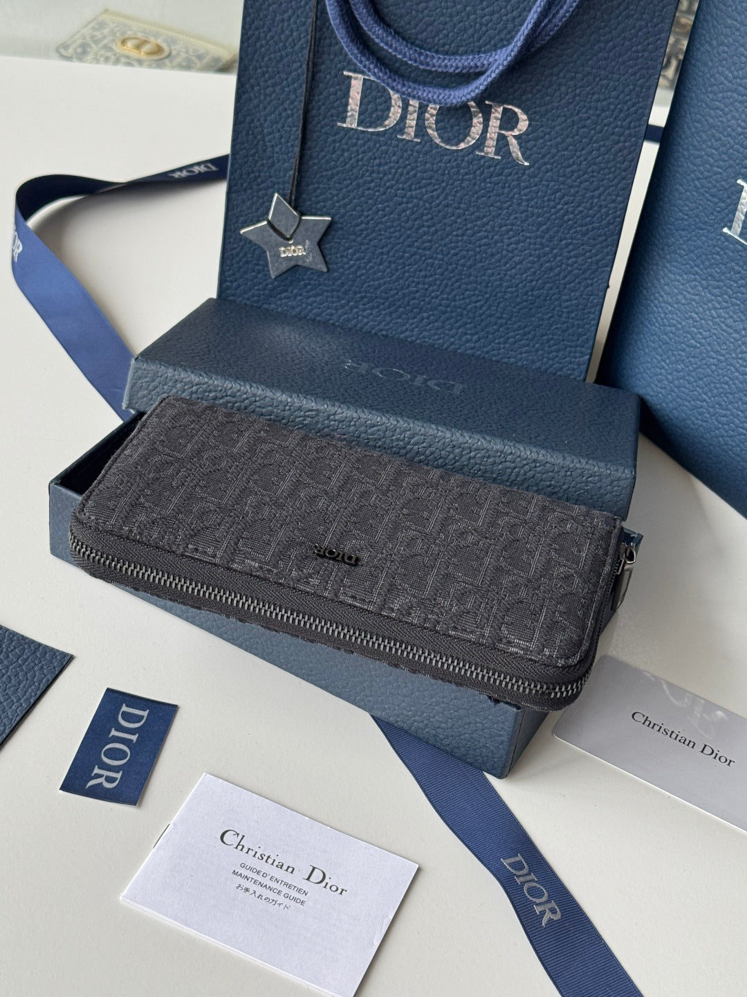 CD Long Zipped Wallet 19.8cm Black Jacquard mysite