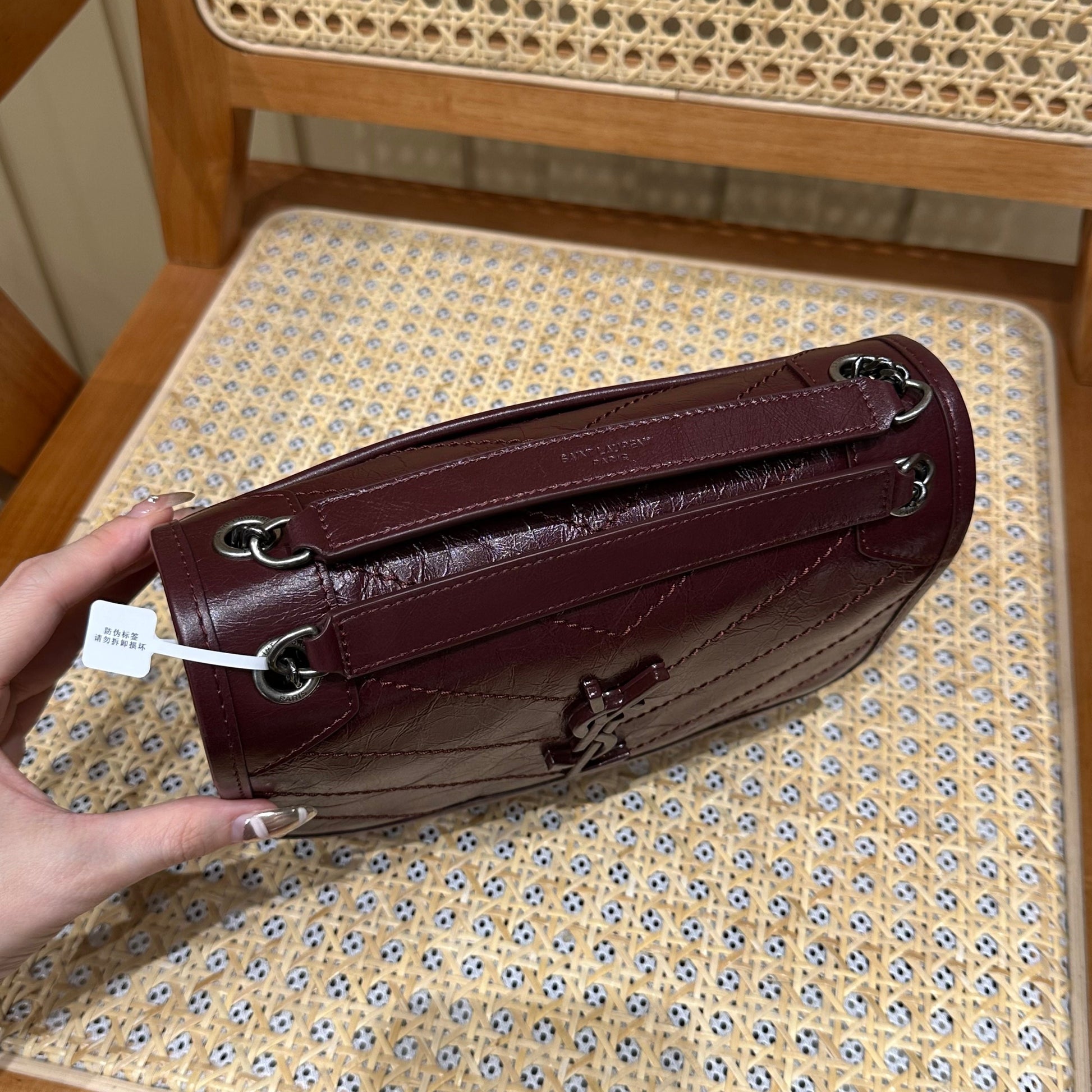 YSL Niki Baby Bag Burgundy Calfskin 338872 mysite