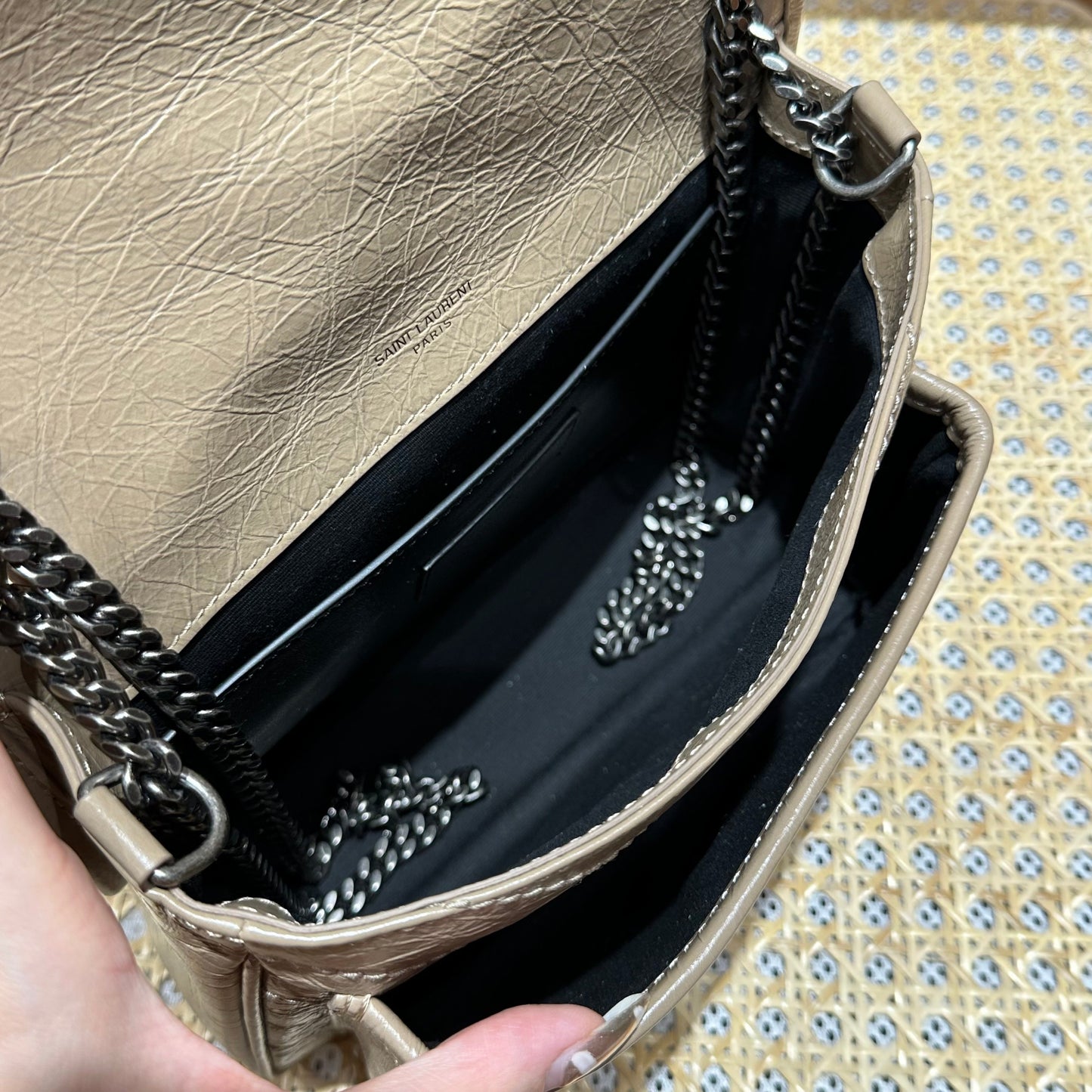 YSL Niki Baby Bag Beige Calfskin 338878 mysite