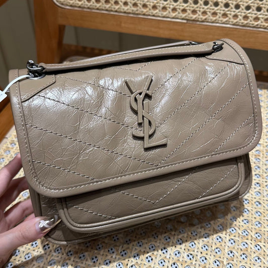 YSL Niki Baby Bag Beige Calfskin 338878 mysite