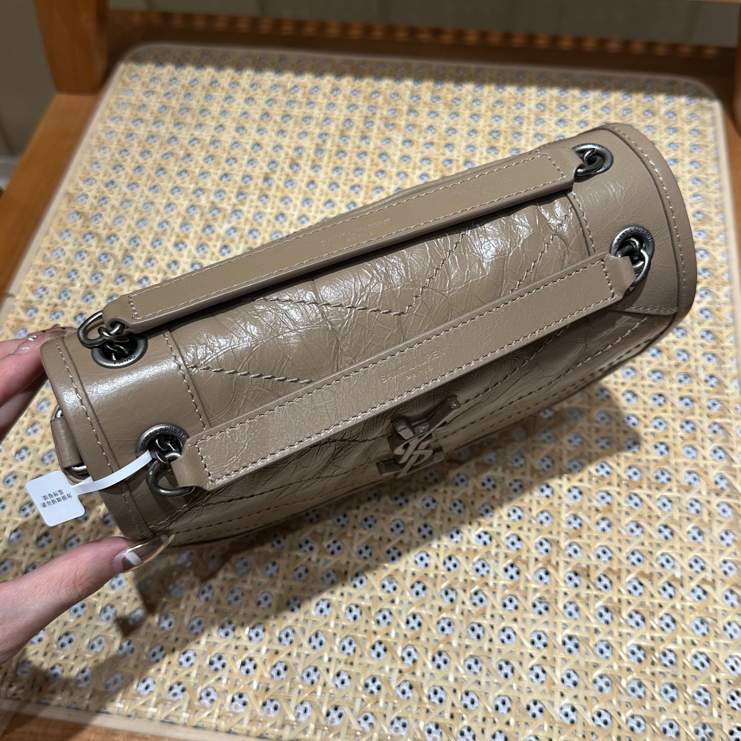 YSL Niki Baby Bag Beige Calfskin 338878 mysite