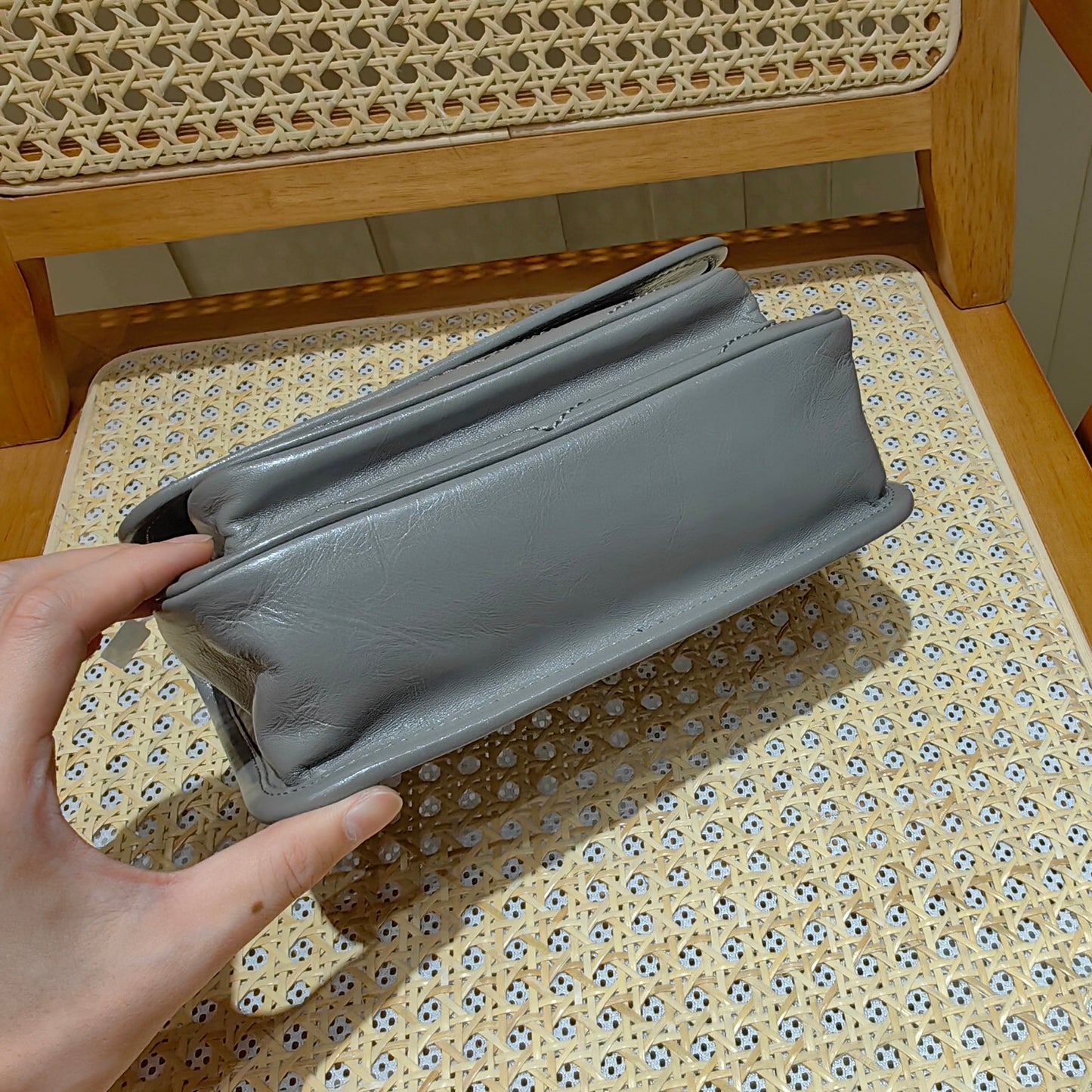 YSL Niki Baby Bag Gray Calfskin 338884 mysite