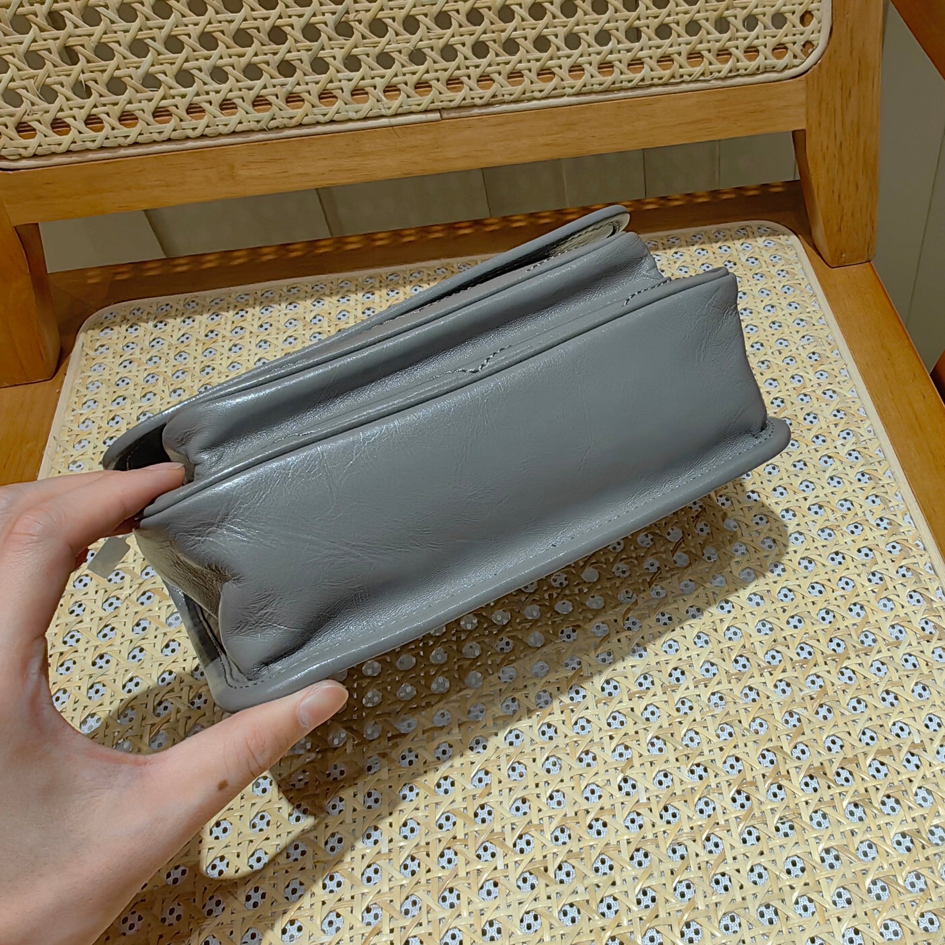 YSL Niki Baby Bag Gray Calfskin 338884 mysite