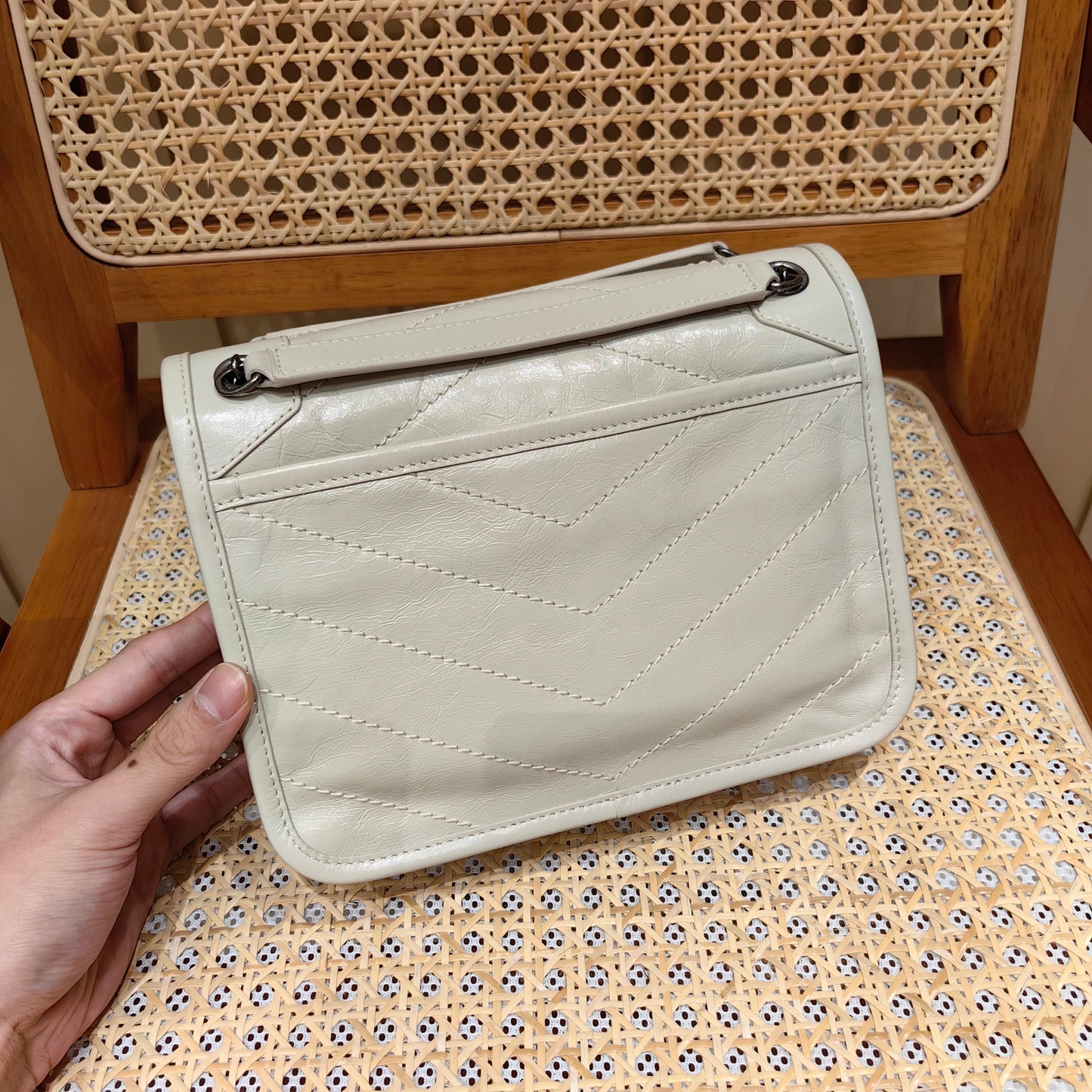 YSL Niki Baby Bag Light Beige Calfskin 338902 mysite