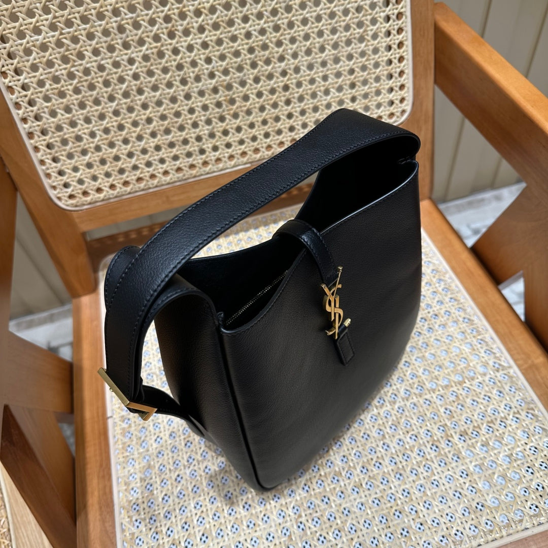 YSL Bag 22cm Black Gold Raffia Cowhide mysite