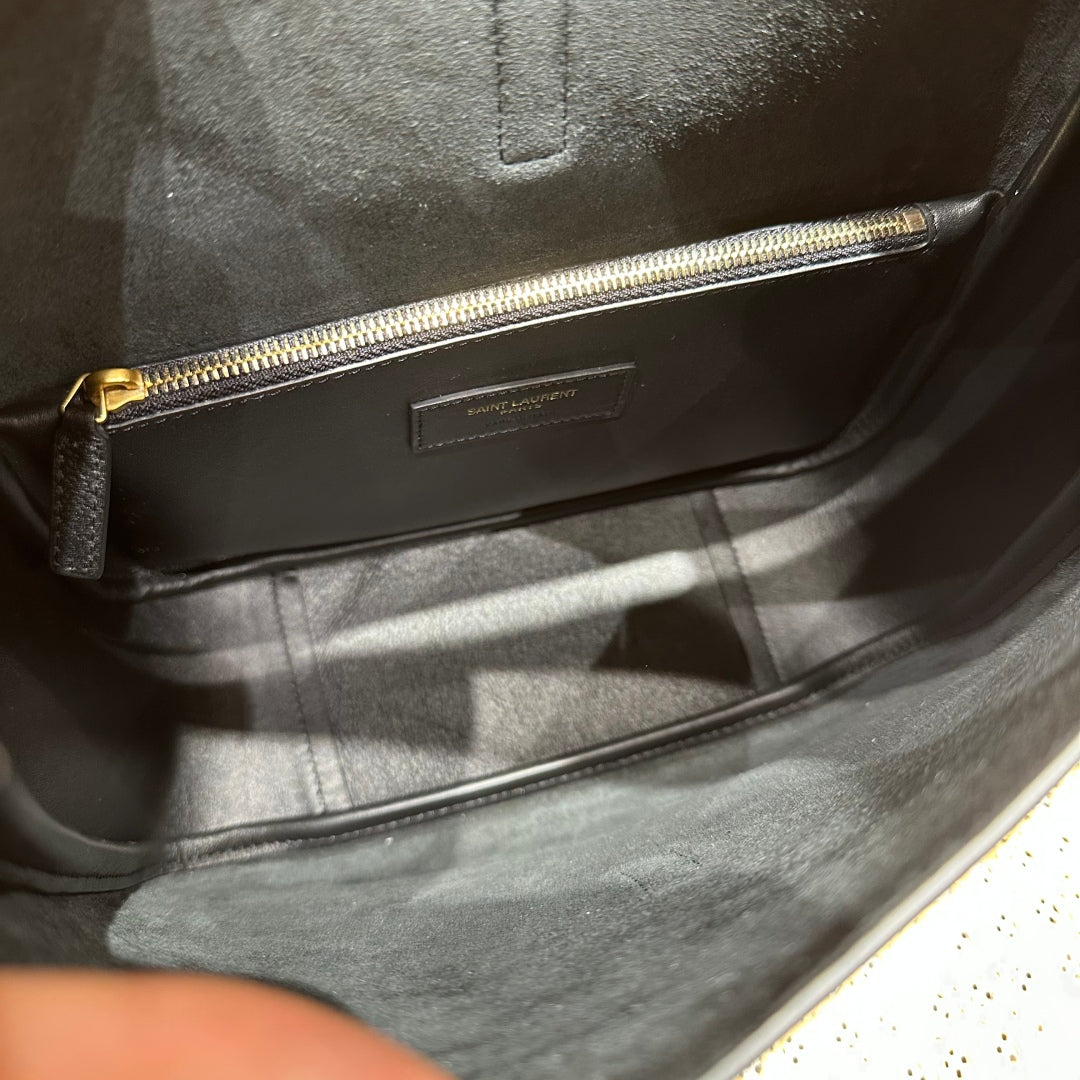 YSL Shoulder Bag 23cm Black Gold Cowhide mysite