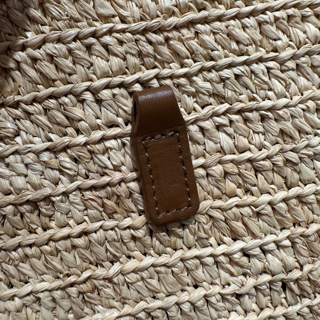 YSL Bag 22cm Brown Beige Raffia Cowhide mysite