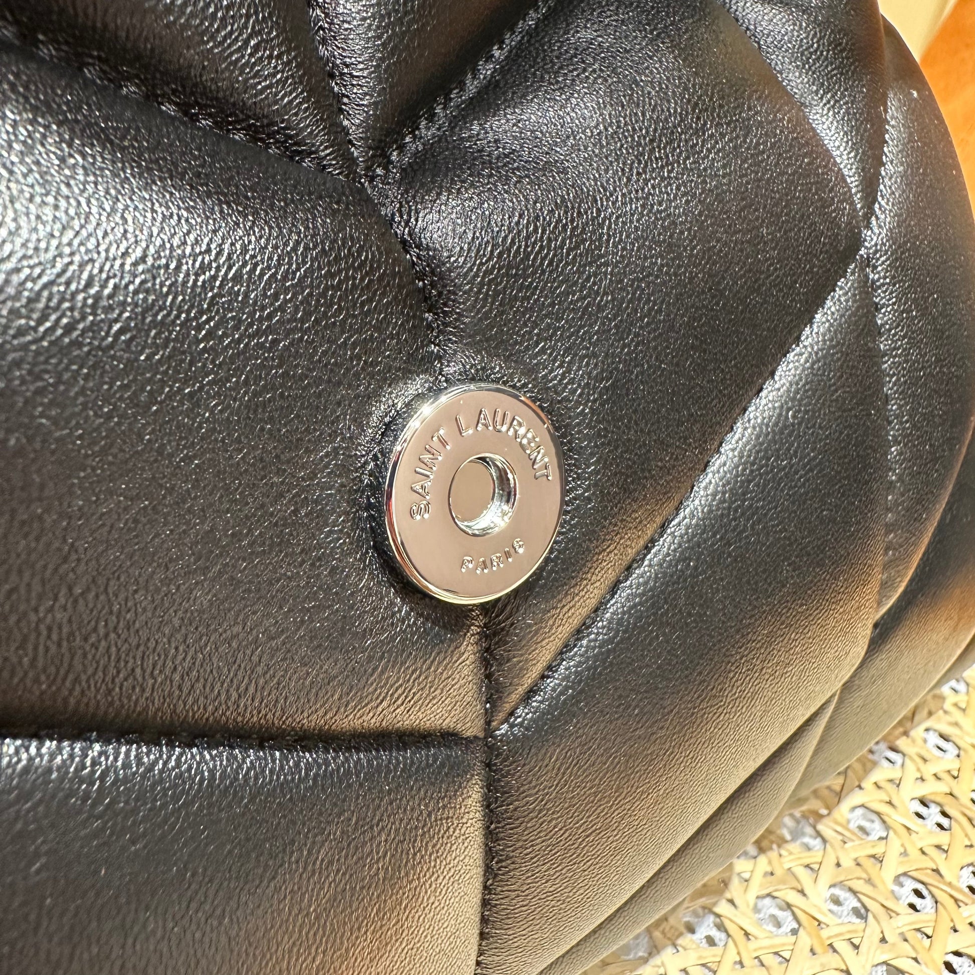 YSL Loulou Puffer Quilted Bag Black Silver Lambskin 338827 mysite