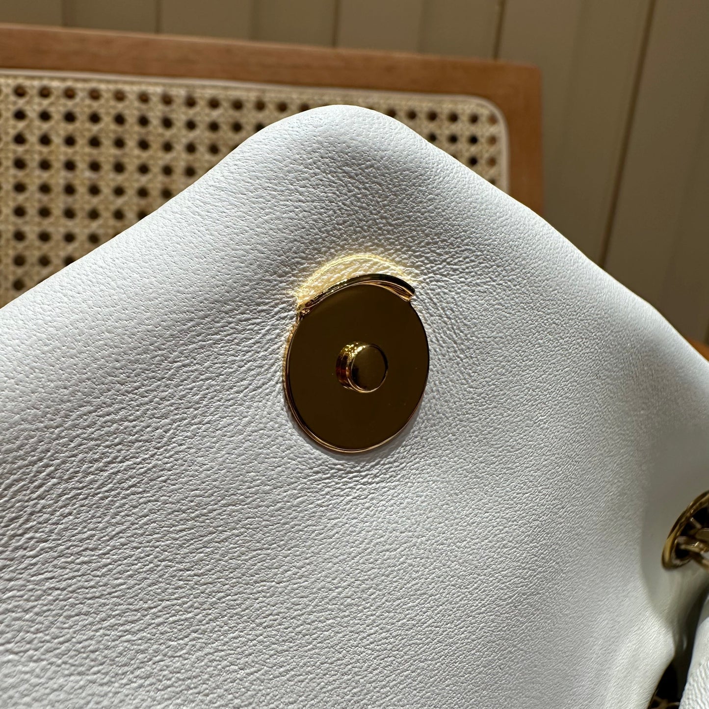 YSL Loulou Puffer Quilted Bag White Gold Lambskin 338844 mysite