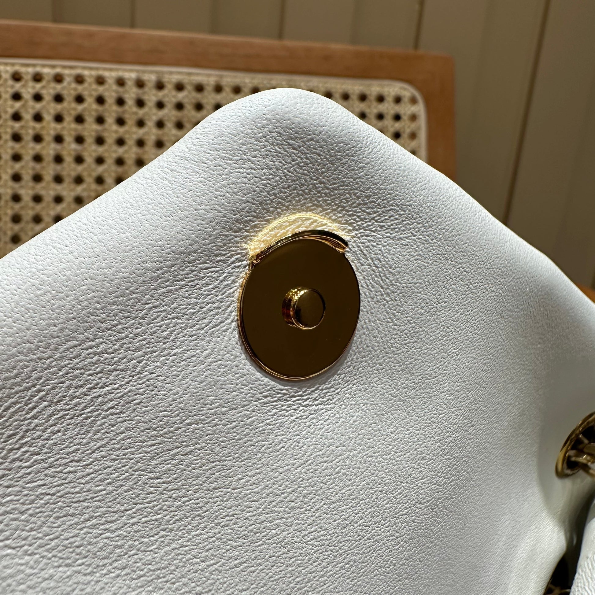 YSL Loulou Puffer Quilted Bag White Gold Lambskin 338844 mysite