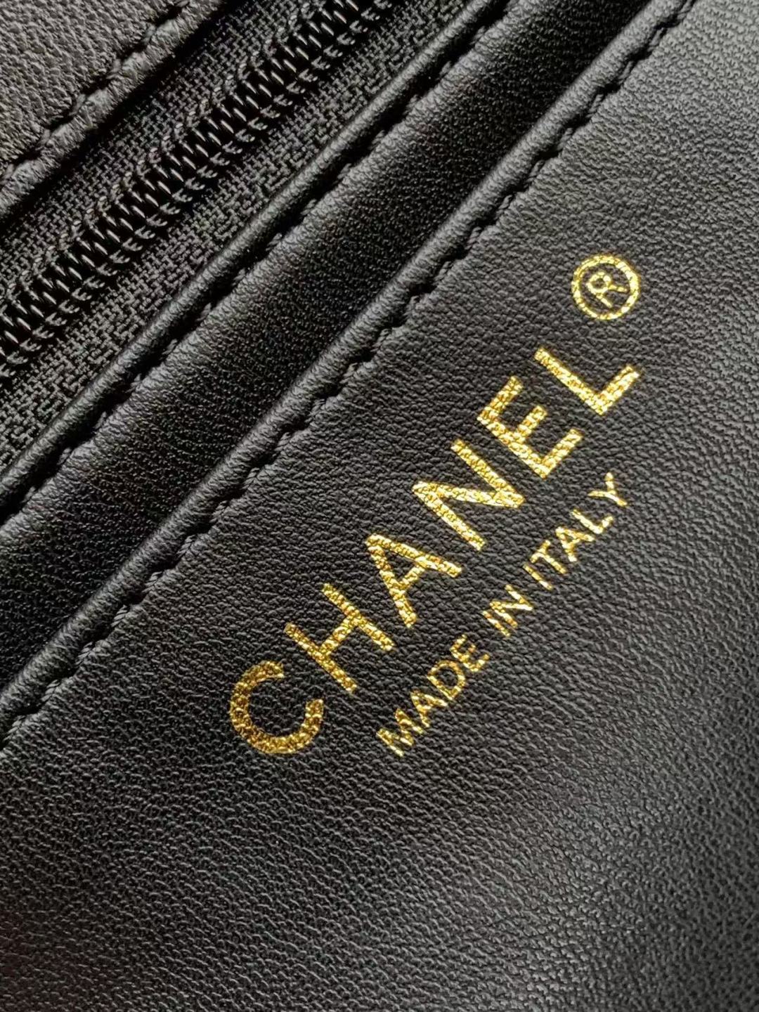 CC 25P Mini Flap Bag 20cm Black White Calfskin mysite