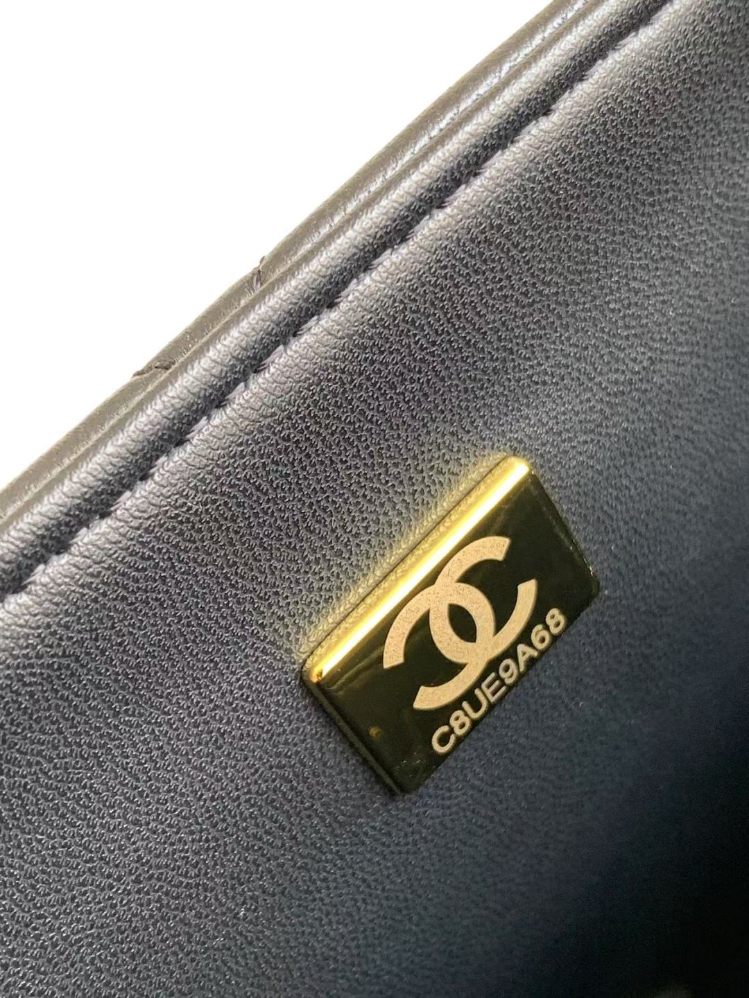 CC 25P Mini Flap Bag 23cm Black White Calfskin mysite