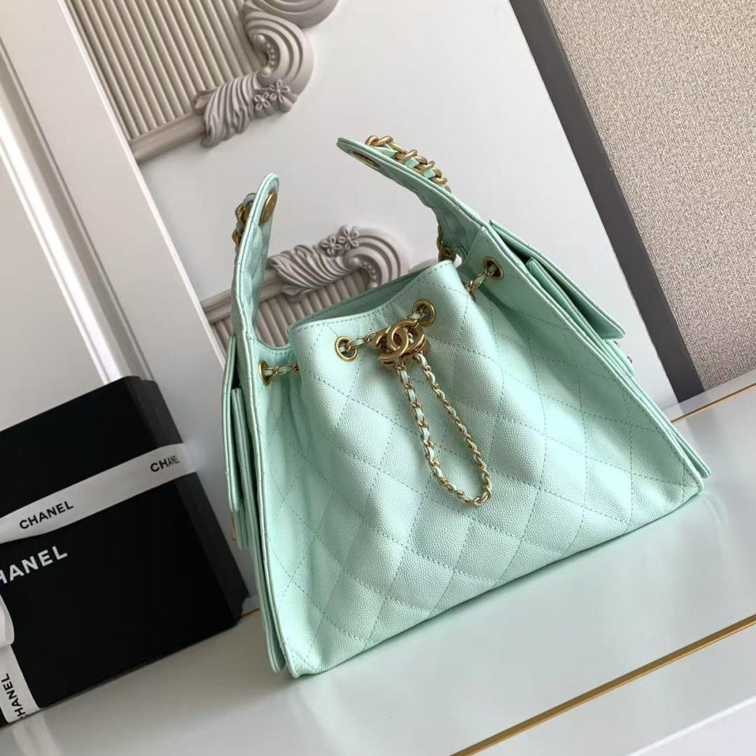 CC 25C Hobo Bag 30cm Turquoise Blue Grained Calfskin mysite