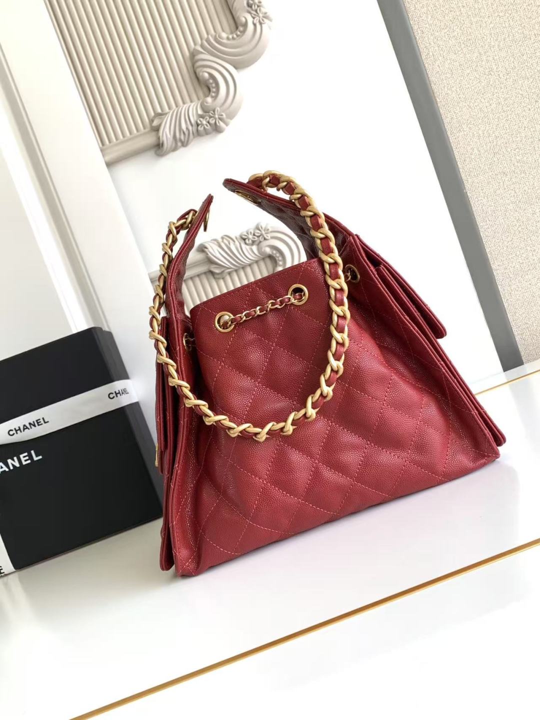 CC 25C Hobo Bag 30cm Dark Red Grained Calfskin mysite