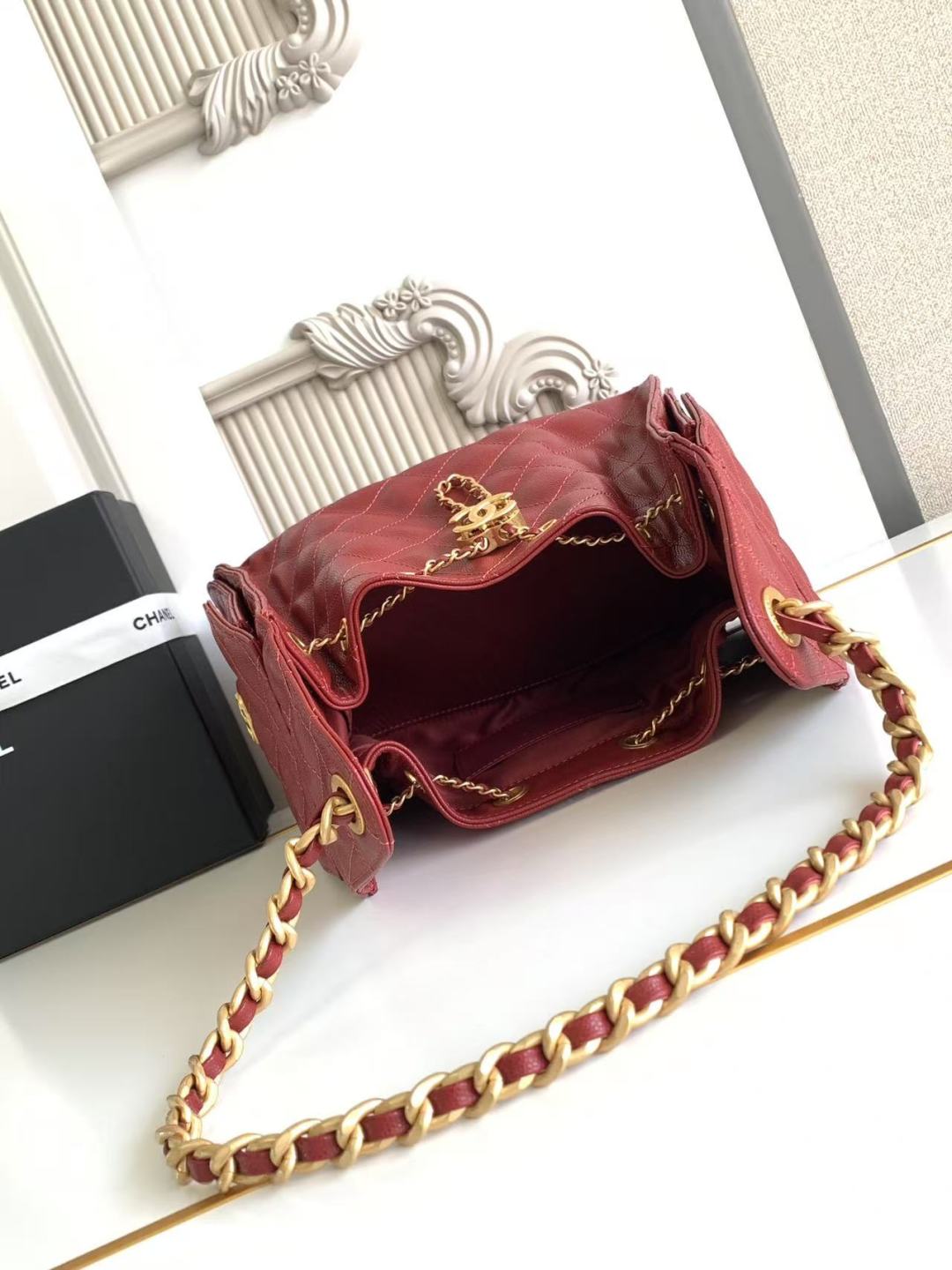 CC 25C Hobo Bag 30cm Dark Red Grained Calfskin mysite