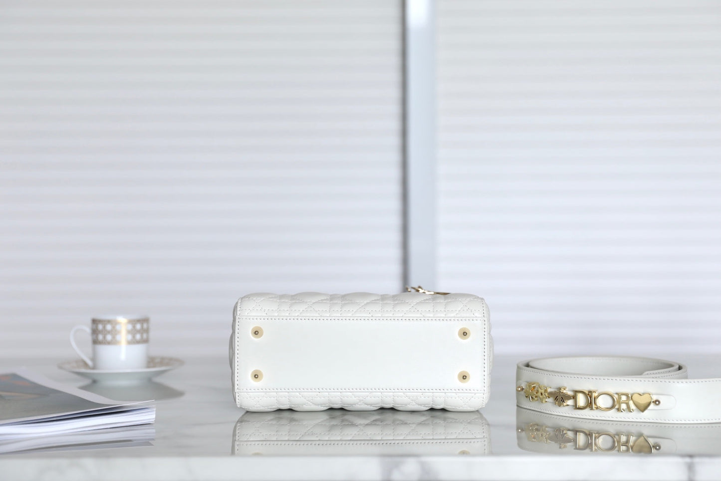 CD Lady Dior 20 Bag White Lambskin mysite