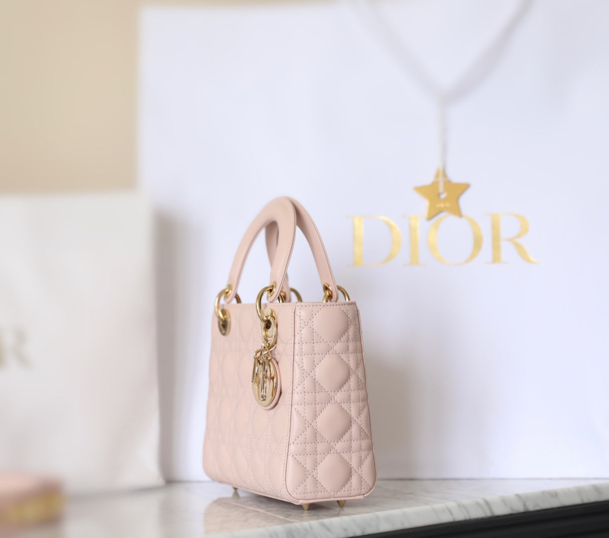 CD Lady Dior 20 Bag Pink Lambskin mysite