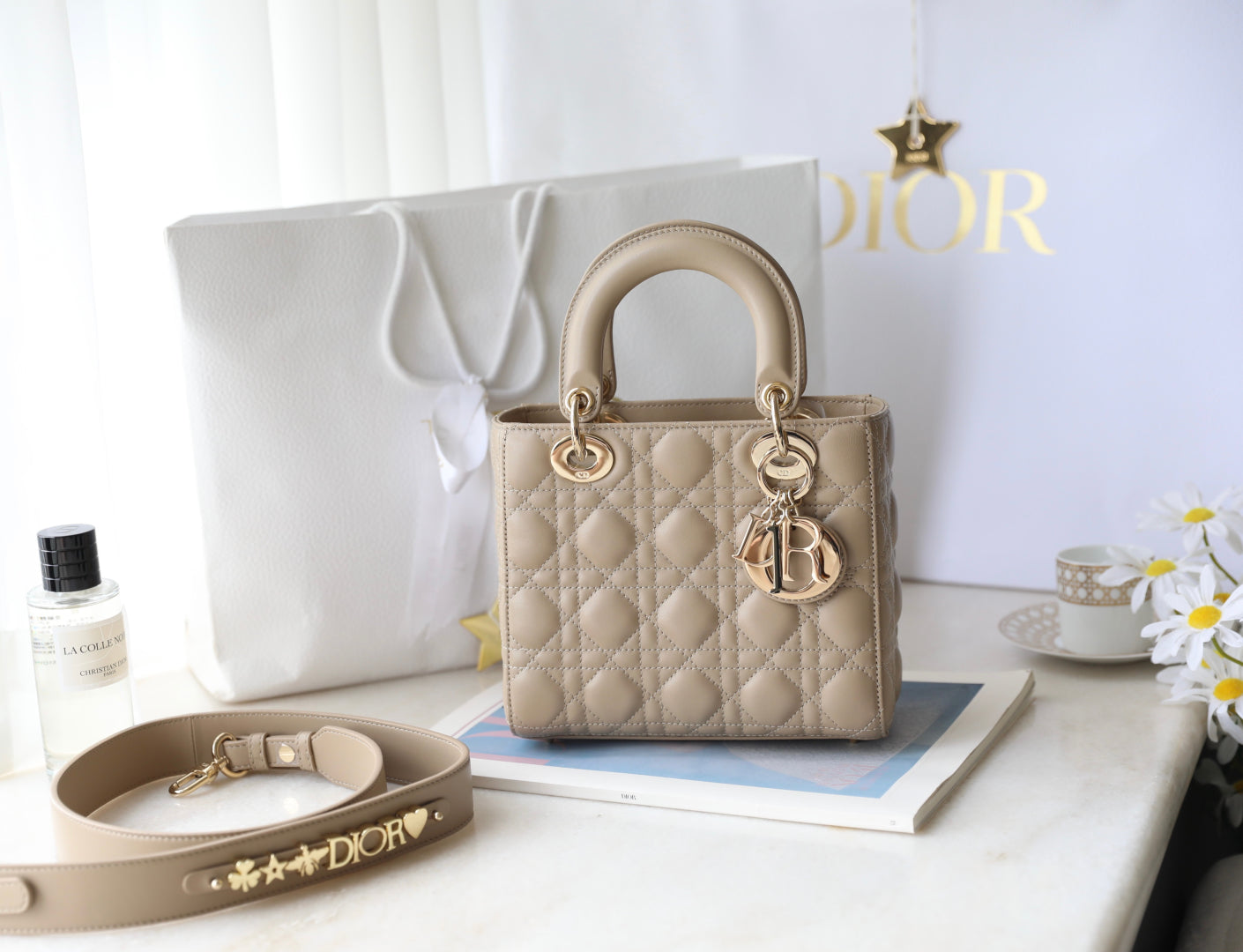 CD Lady Dior 20 Bag Khaki Lambskin mysite