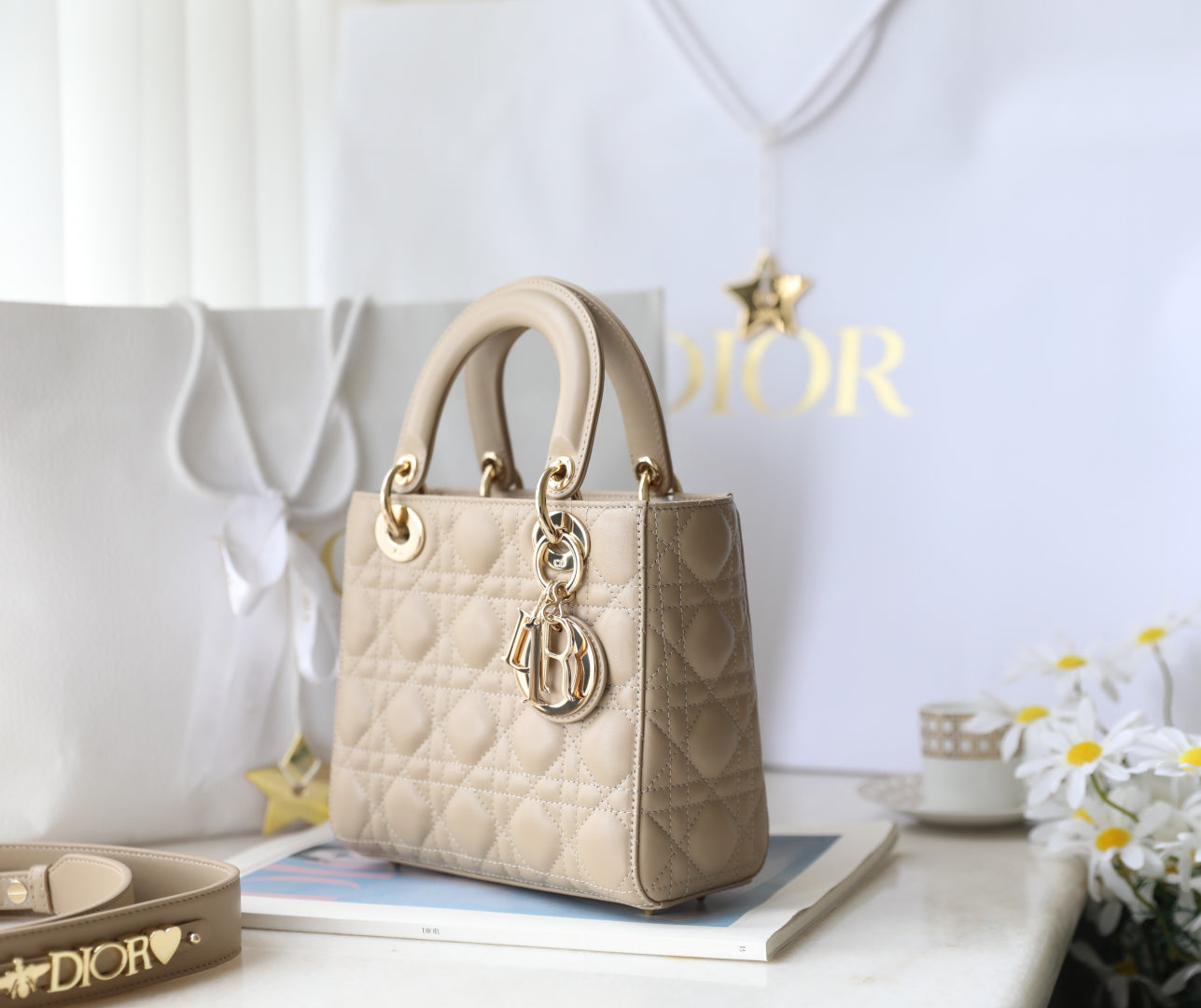 CD Lady Dior 20 Bag Khaki Lambskin mysite