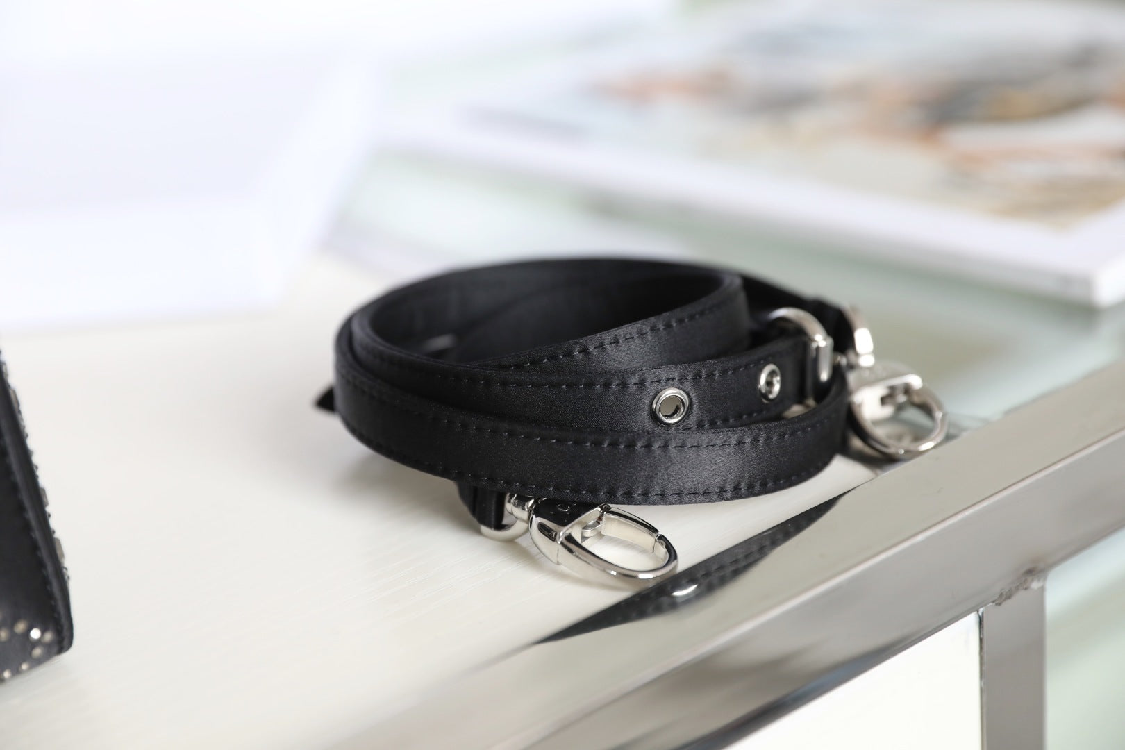 CD Lady Dior Mini Diamond Bag Black Satin mysite