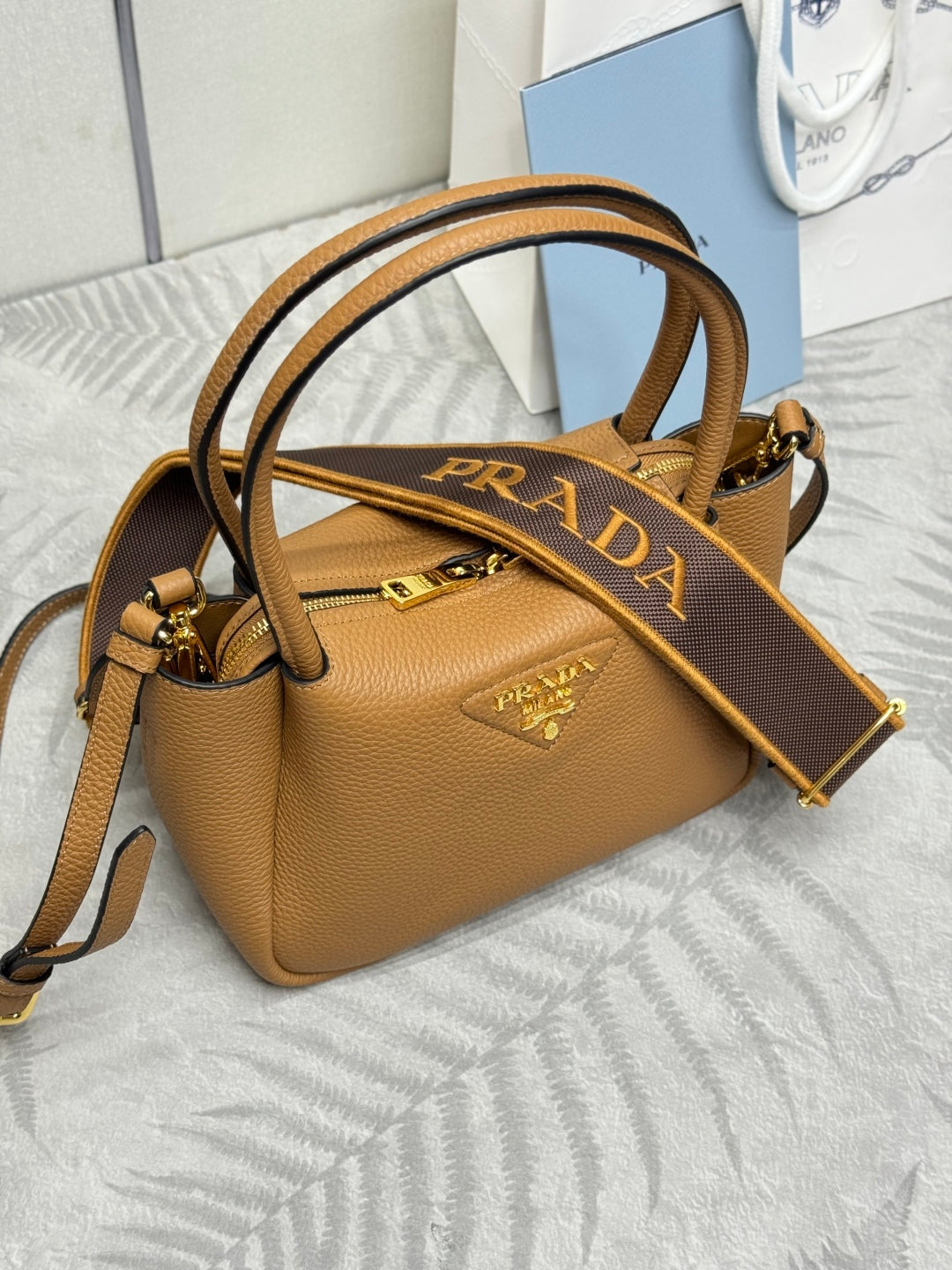 Prada Small Bag 23cm Caramel Grain Leather GHW mysite