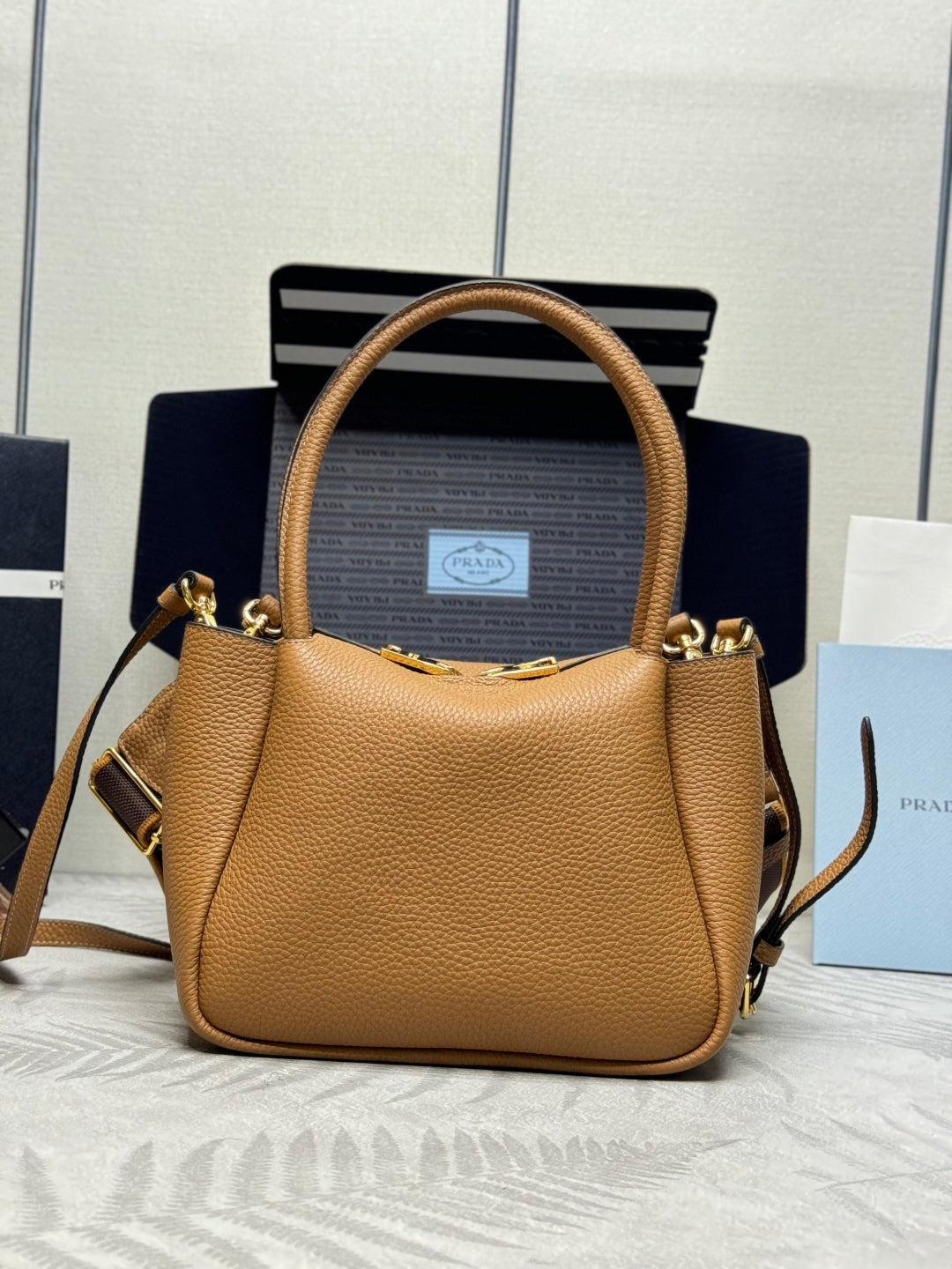 Prada Small Bag 23cm Caramel Grain Leather GHW mysite