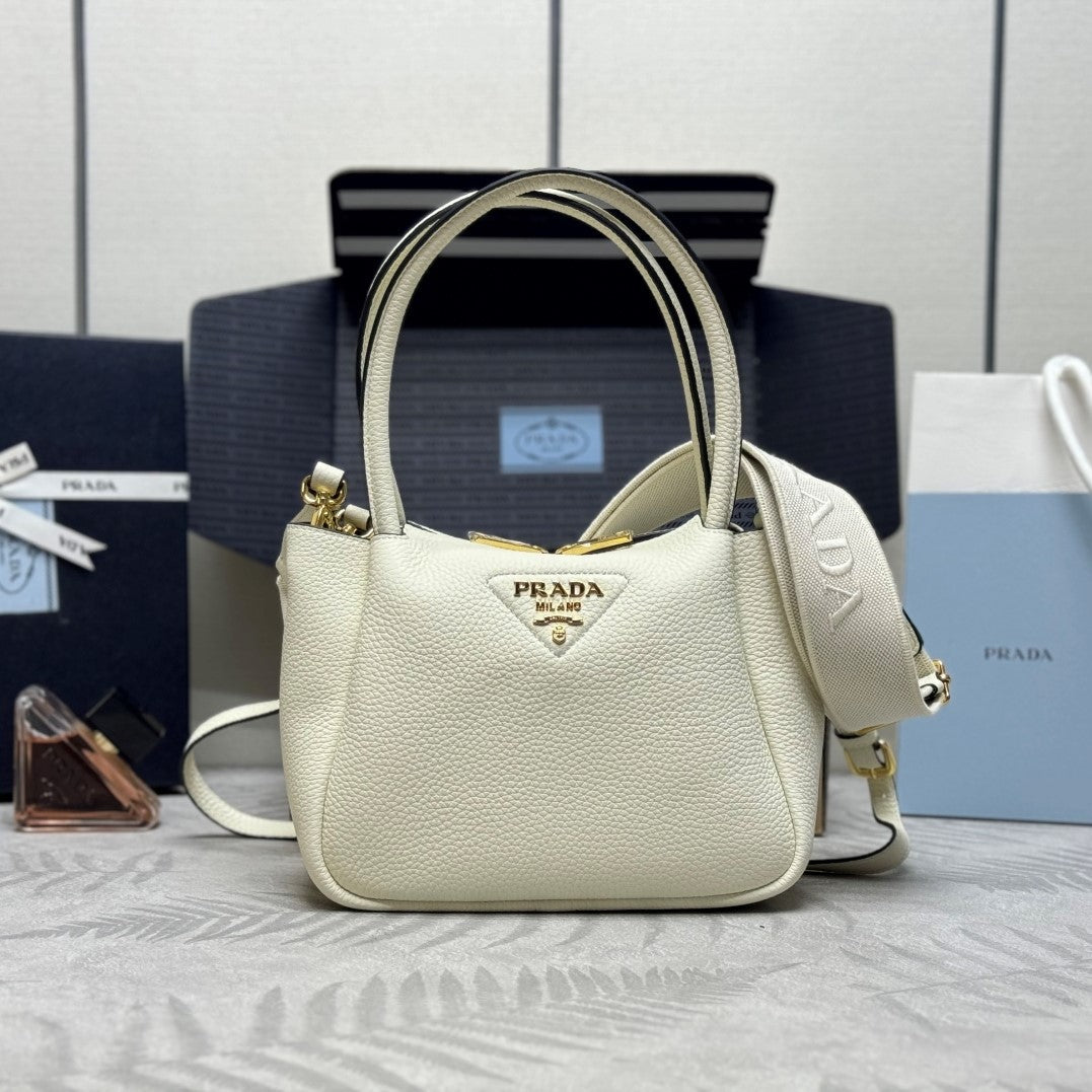 Prada Small Bag 23cm White Grain Leather GHW mysite