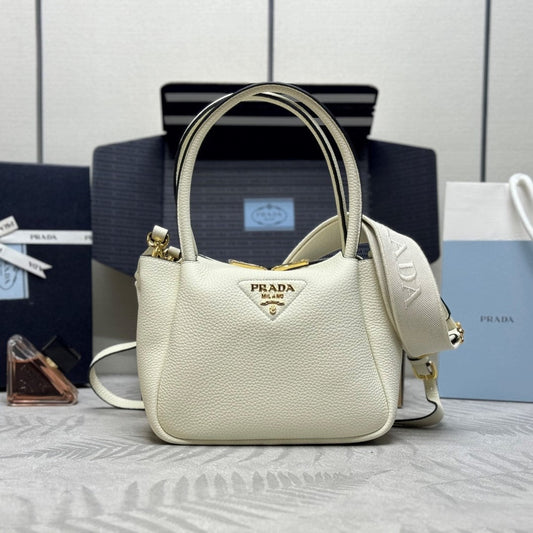 Prada Small Bag 23cm White Grain Leather GHW mysite
