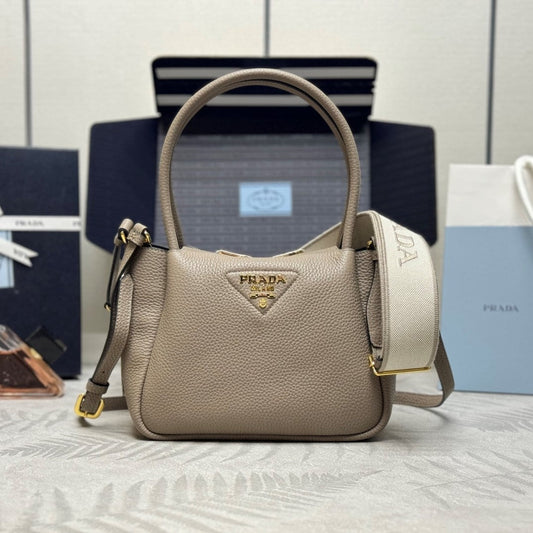 Prada Small Bag 23cm Clay Gray Grain Leather GHW mysite