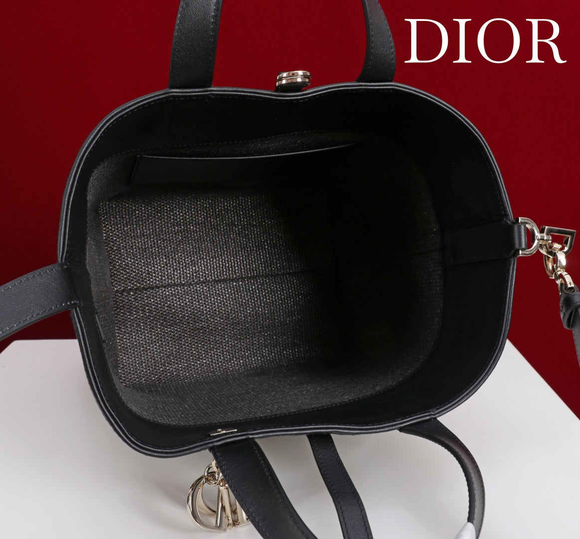 CD Toujours Vertical Medium Bag 24 Diamond Black Beige Leather mysite