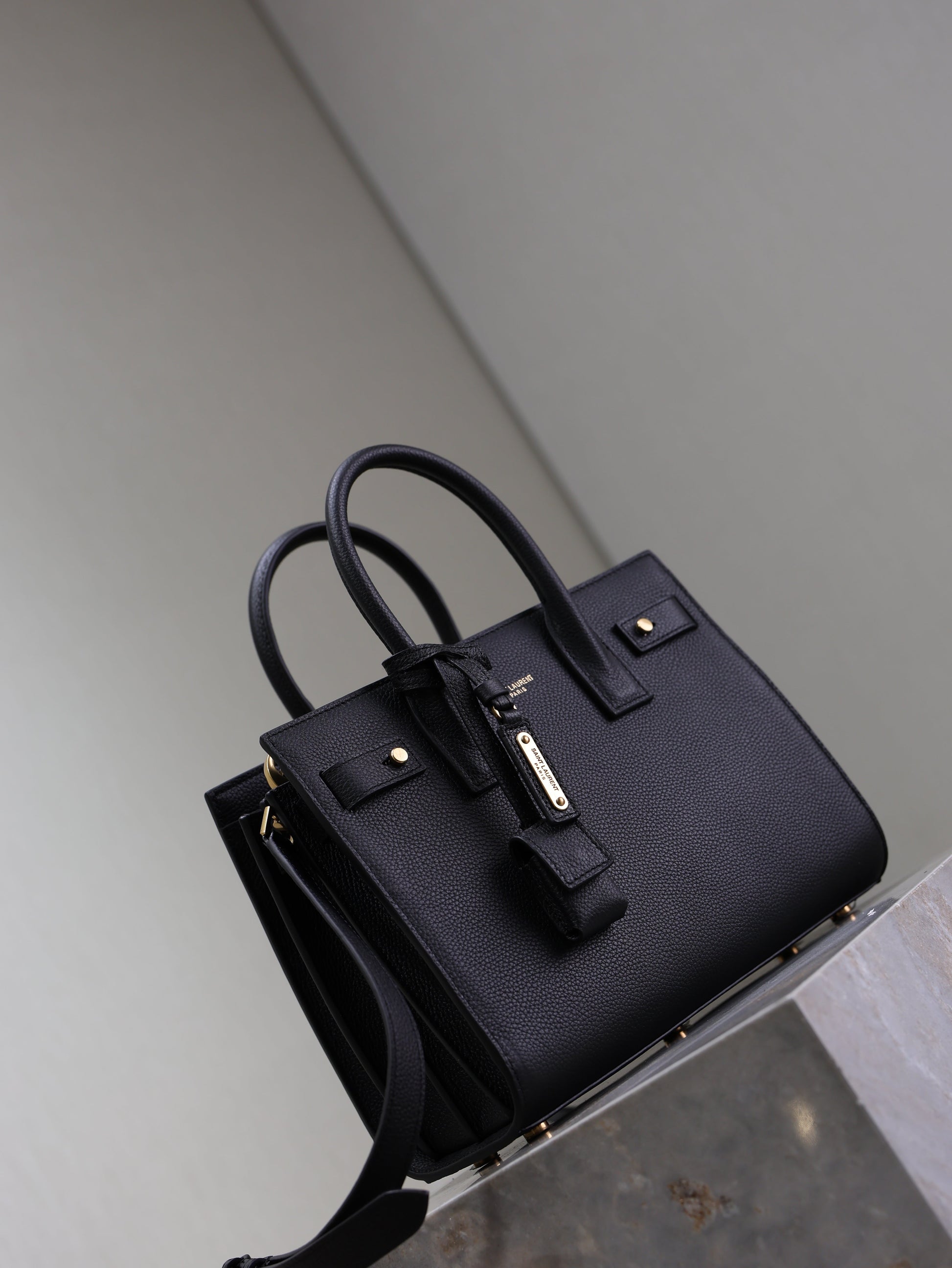 YSL Sac De Jour Nano 26cm Black Grain Cowhide GHW mysite