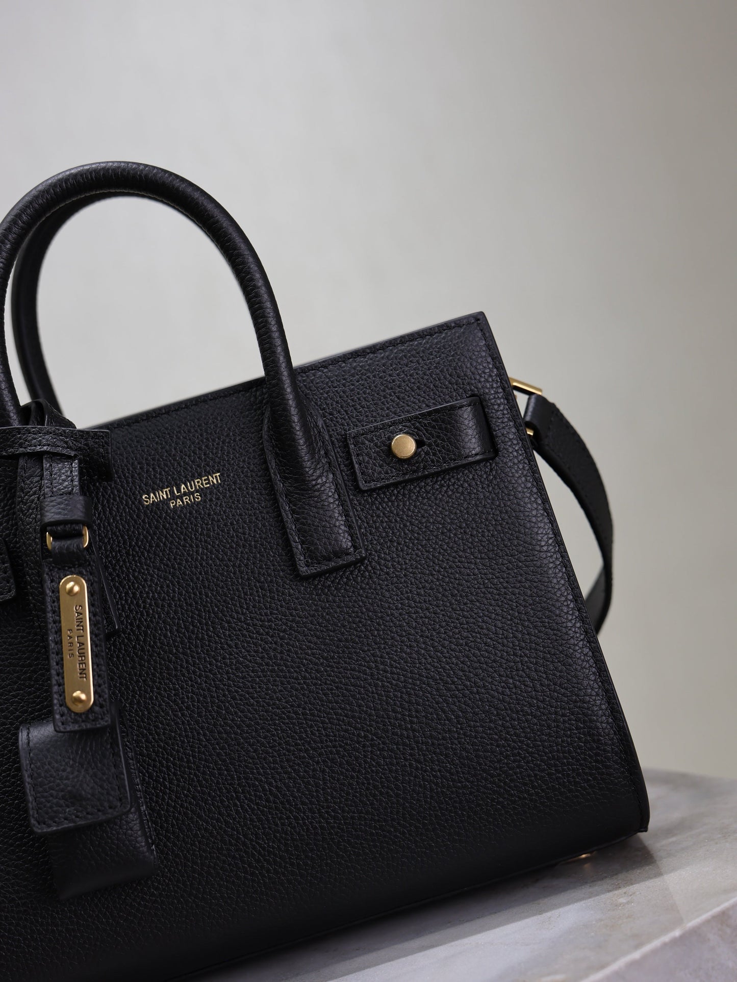 YSL Sac De Jour Nano 22cm Black Grain Cowhide GHW mysite