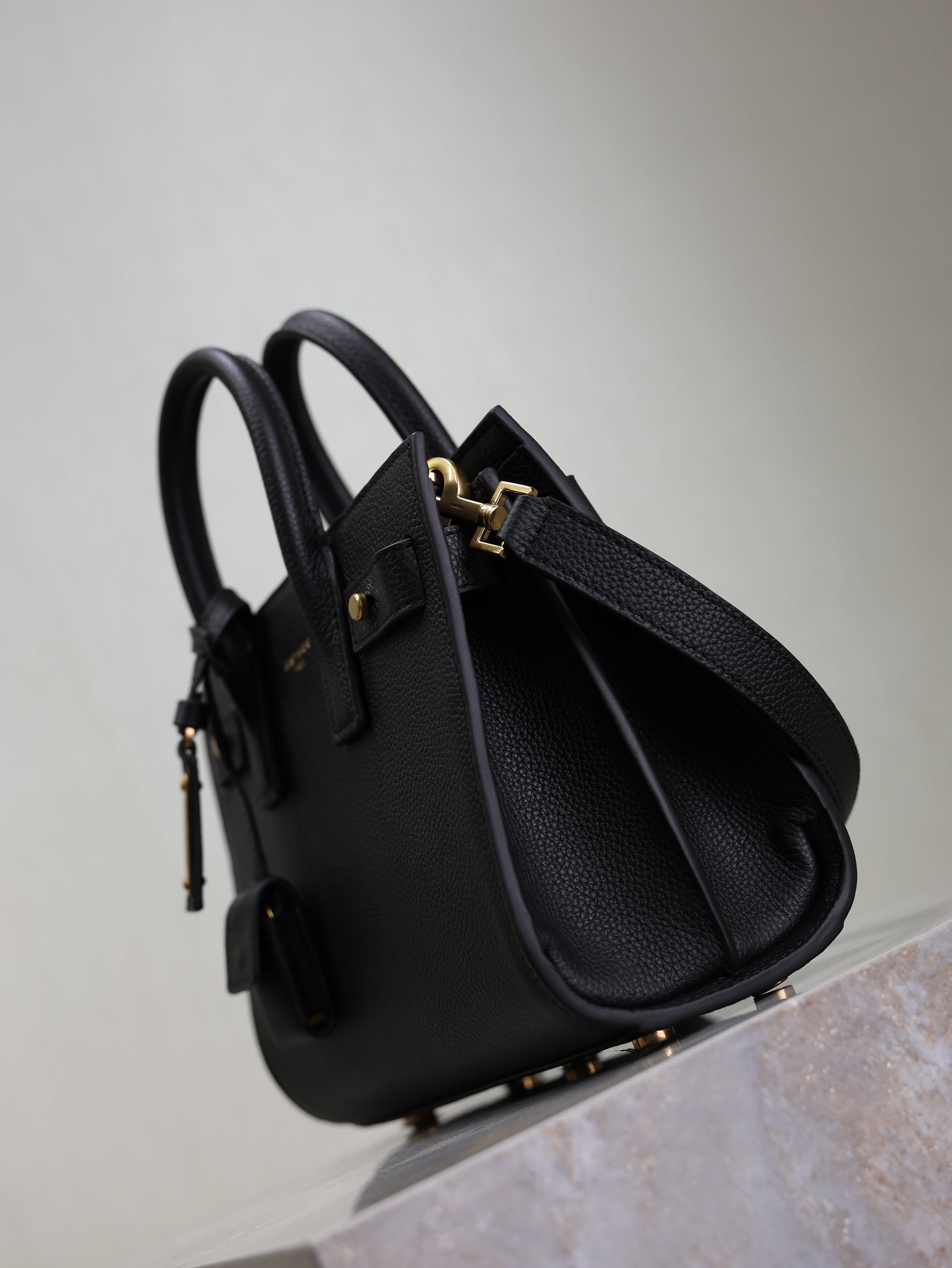 YSL Sac De Jour Nano 22cm Black Grain Cowhide GHW mysite