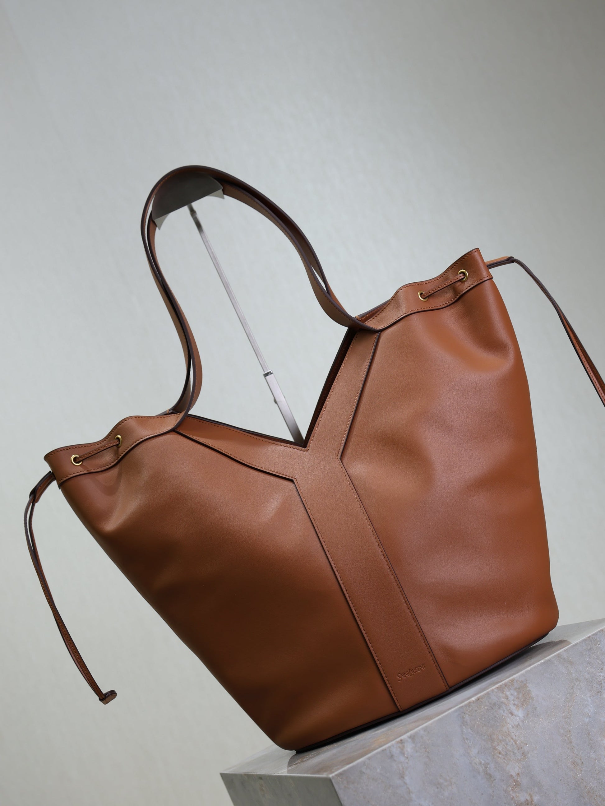 Prada Y Large Leather HOBO Bag Caramel Leather mysite