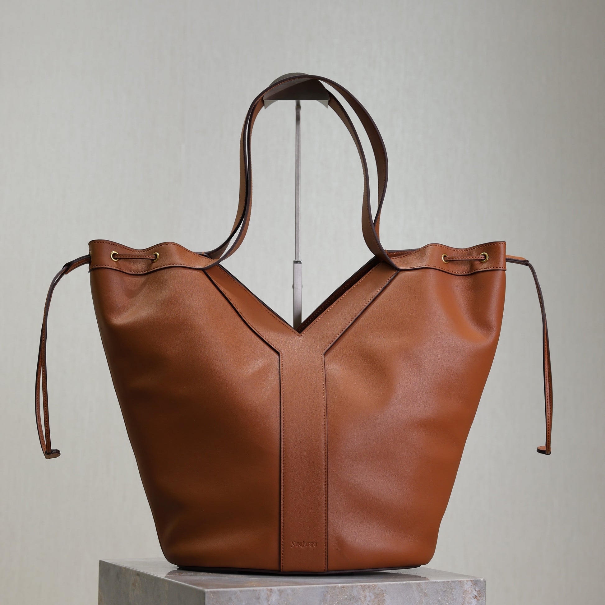 Prada Y Large Leather HOBO Bag Caramel Leather mysite