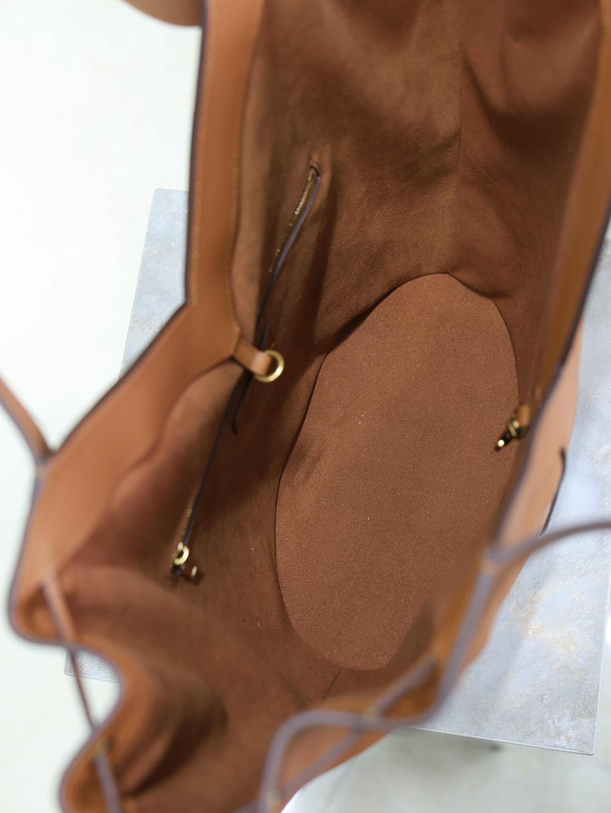Prada Y Large Leather HOBO Bag Caramel Leather mysite