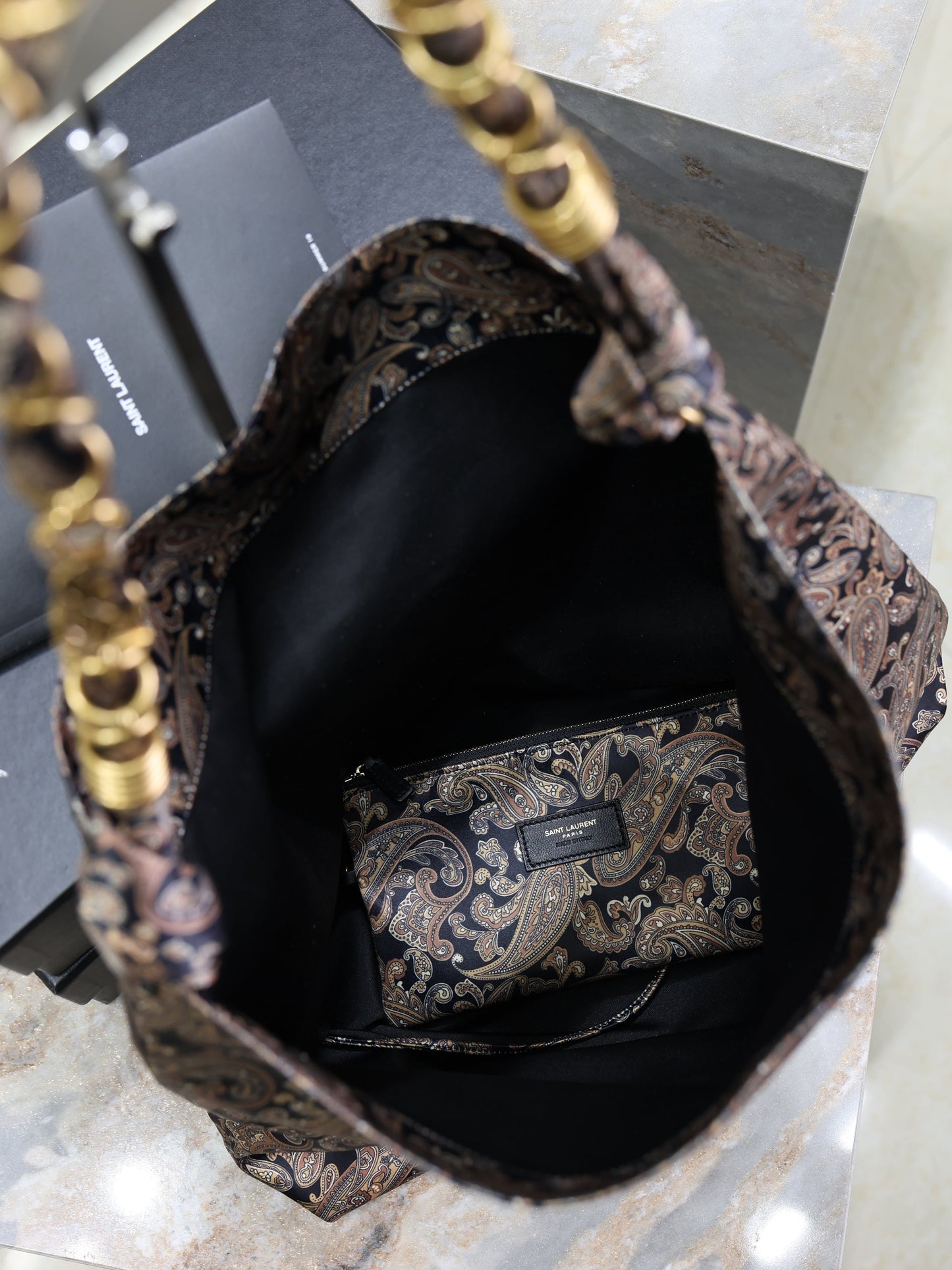 Prada AMALIA Tote Bag 40cm Jacquard Frabic GHW mysite