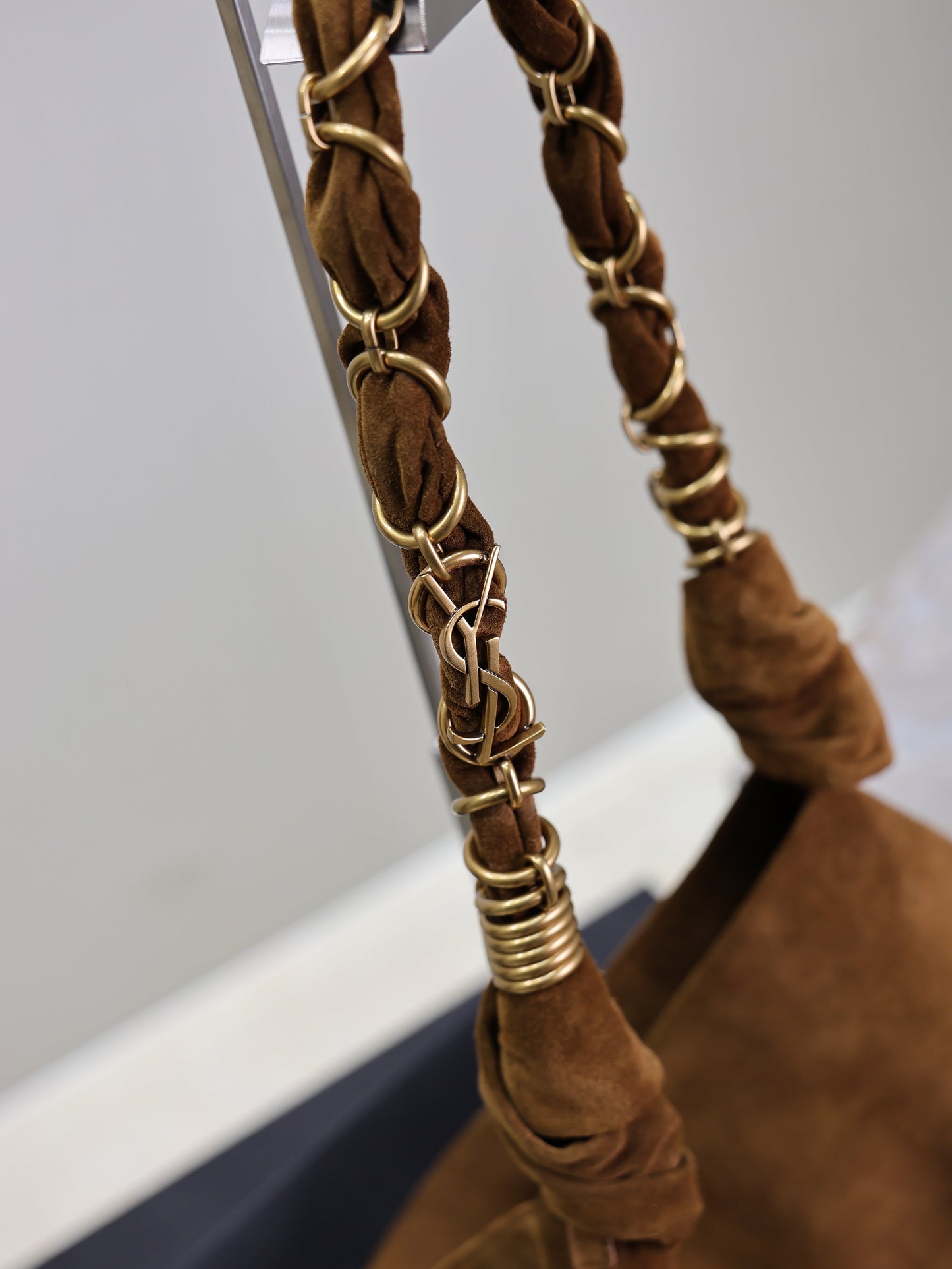 Prada AMALIA Tote Bag 40cm Dark Brown Suede GHW mysite