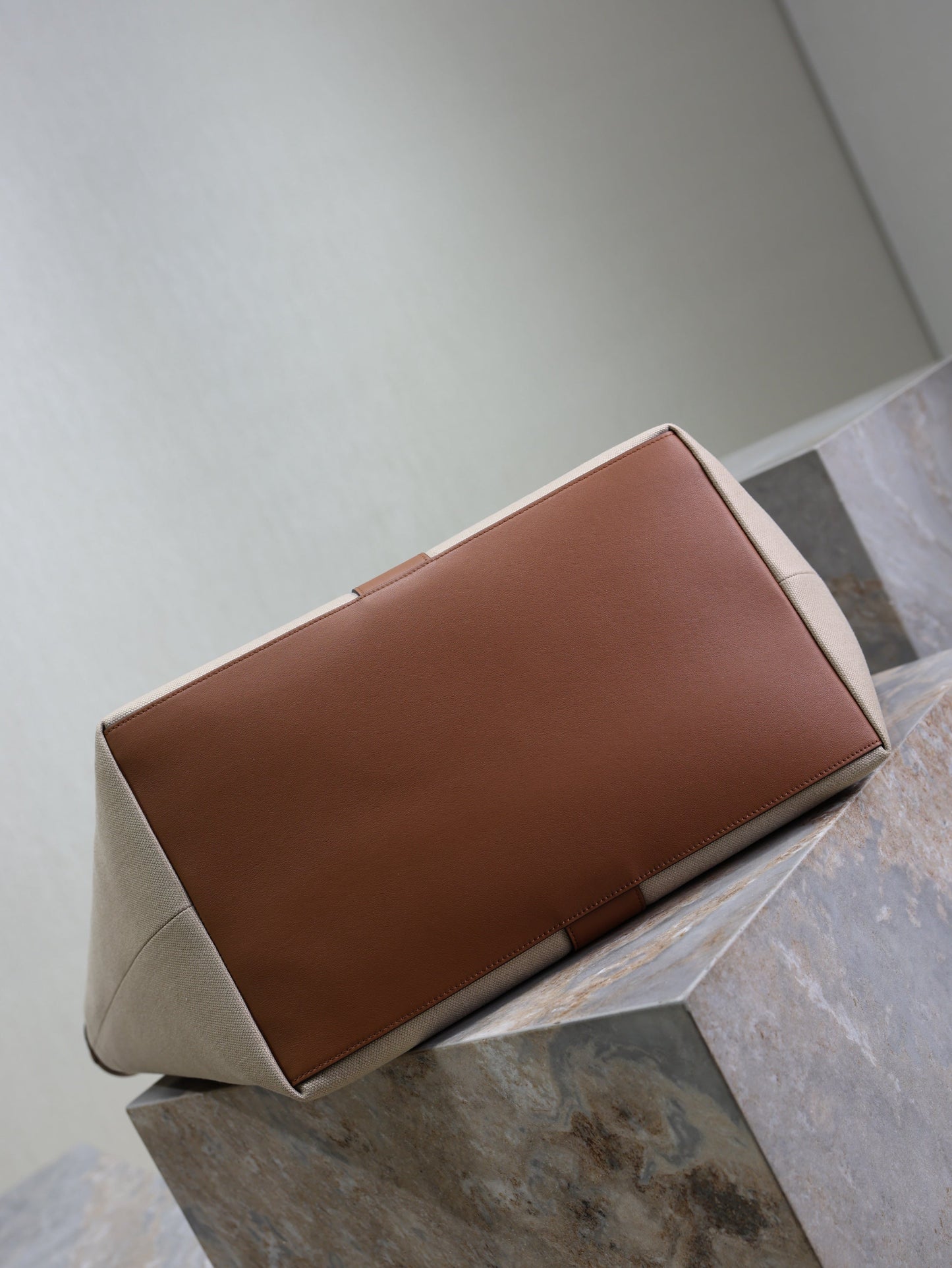 Prada Y Tote Bag Beige Brown Canvas Leather mysite