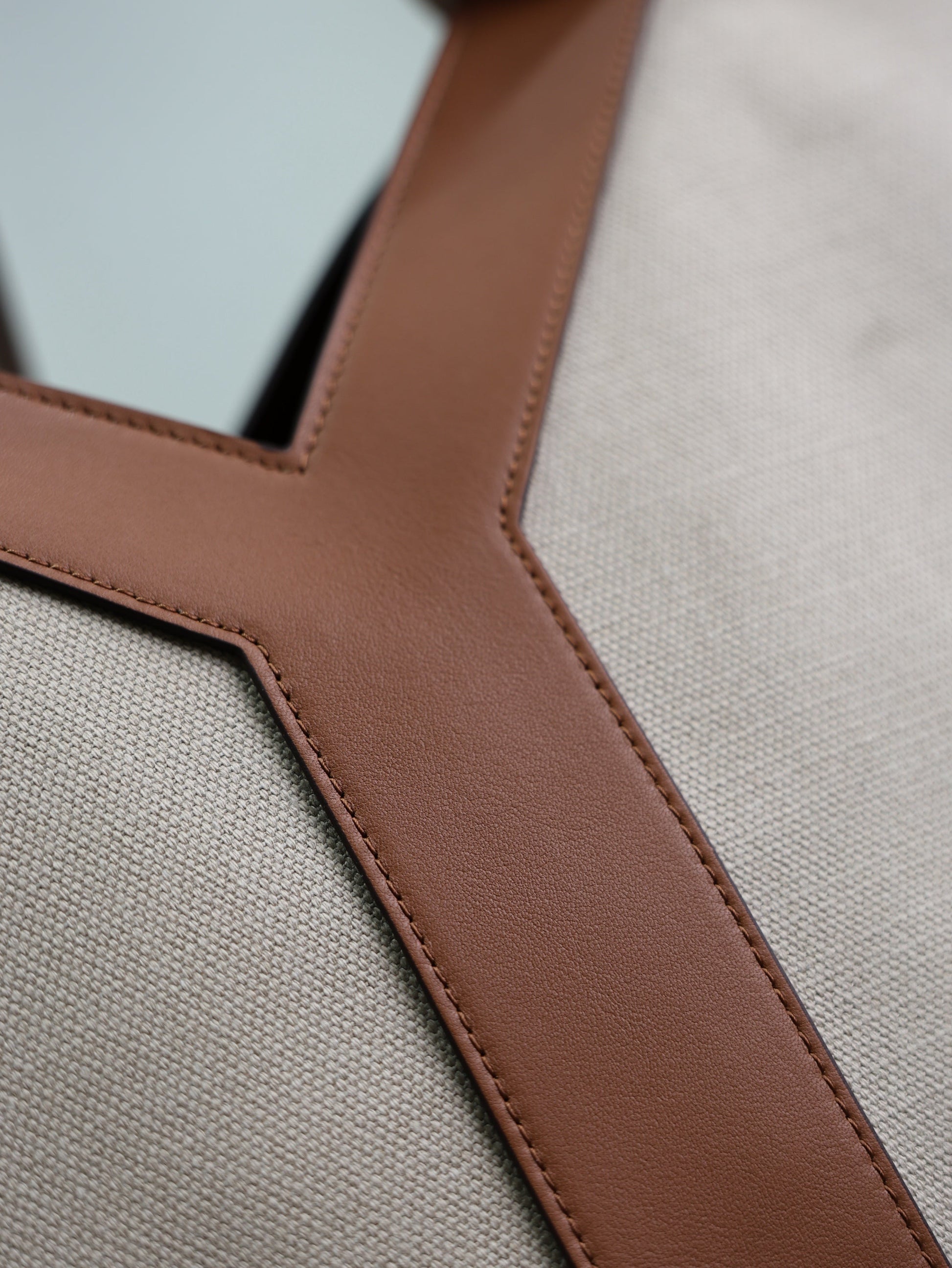 Prada Y Tote Bag Beige Brown Canvas Leather mysite